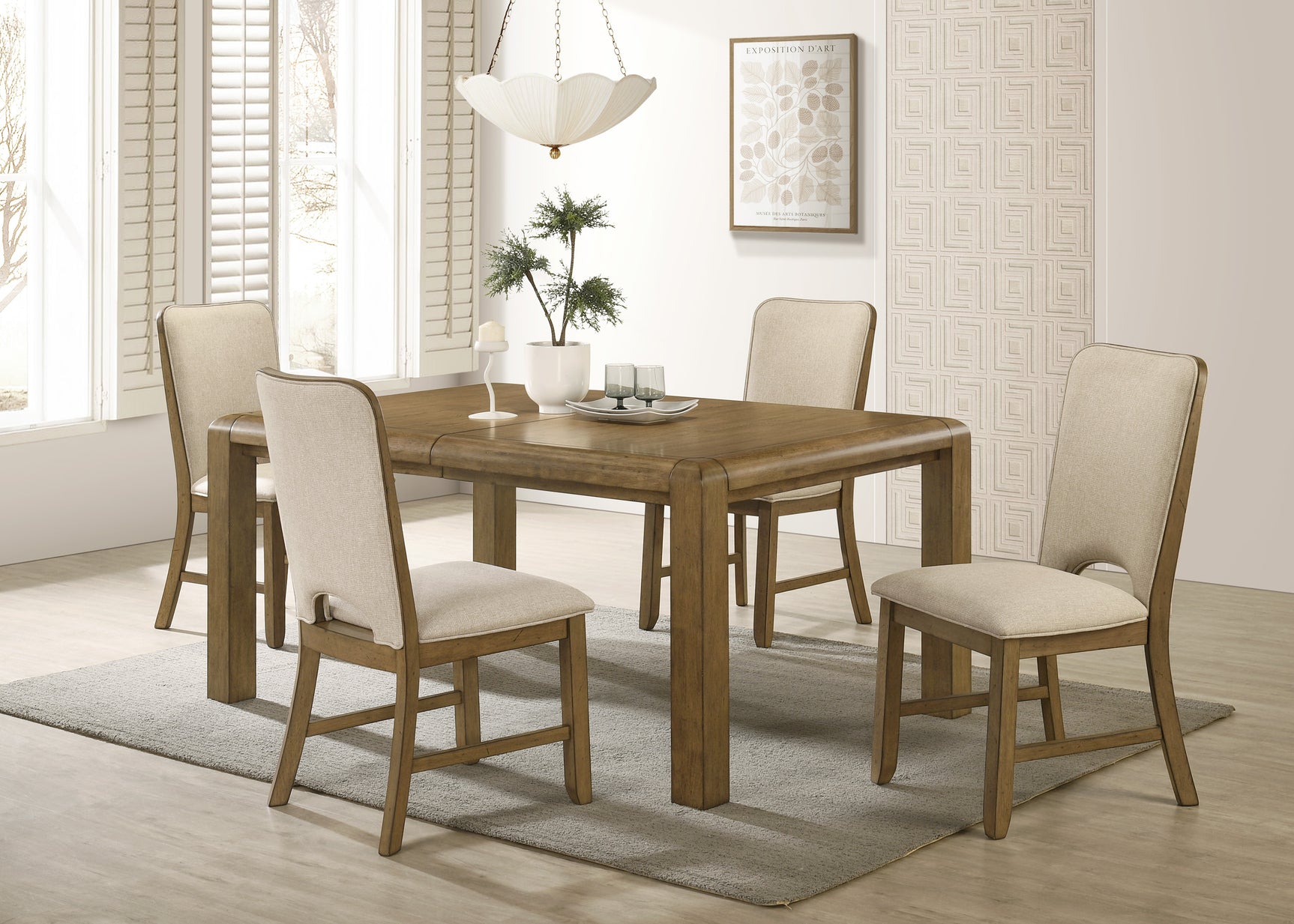 Cockrell Beige/Brown Dining Set - Ornate Home