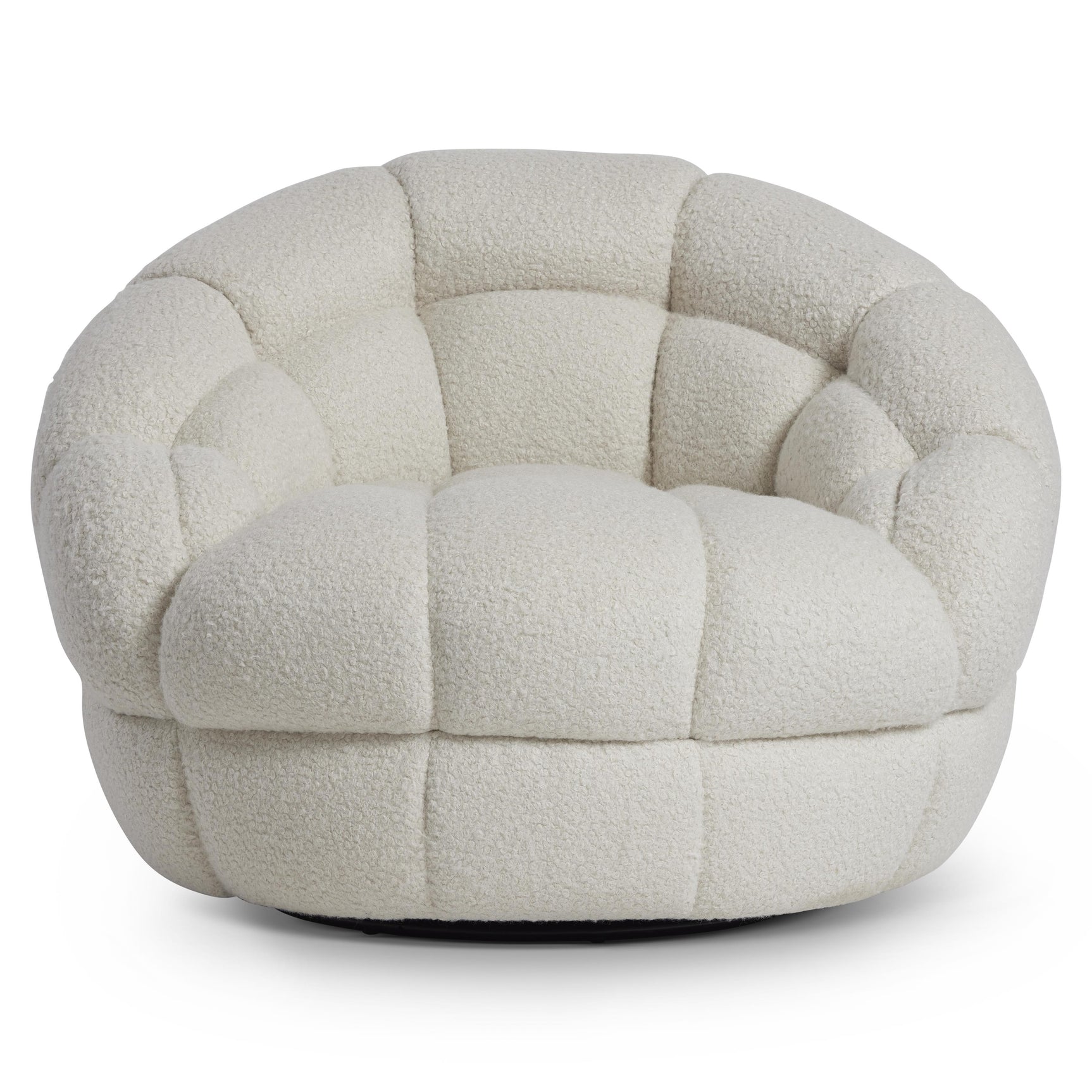 Coco White/Cream Fabric Swivel Chair - Ornate Home