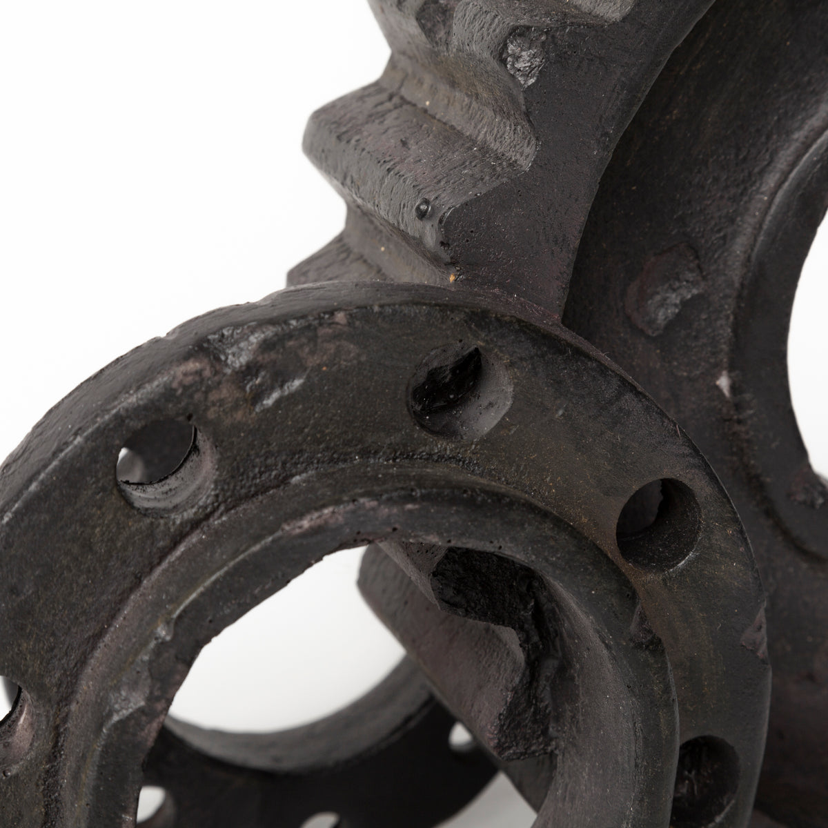 Cogsworth Brown Resin Industrial Gear Bookends (Set of 2) - Ornate Home