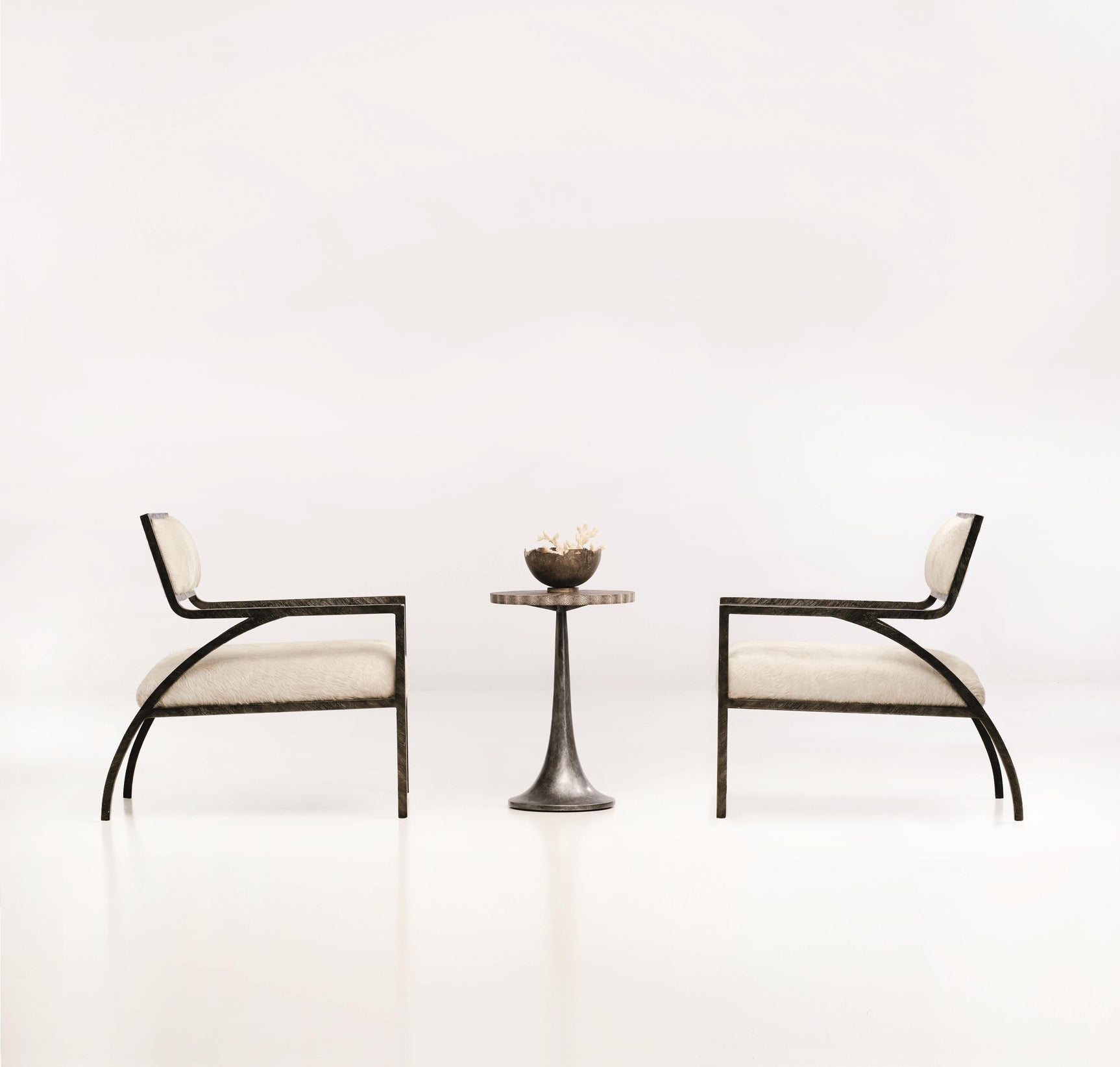 Cohen White/Cream Leather Chair - Ornate Home