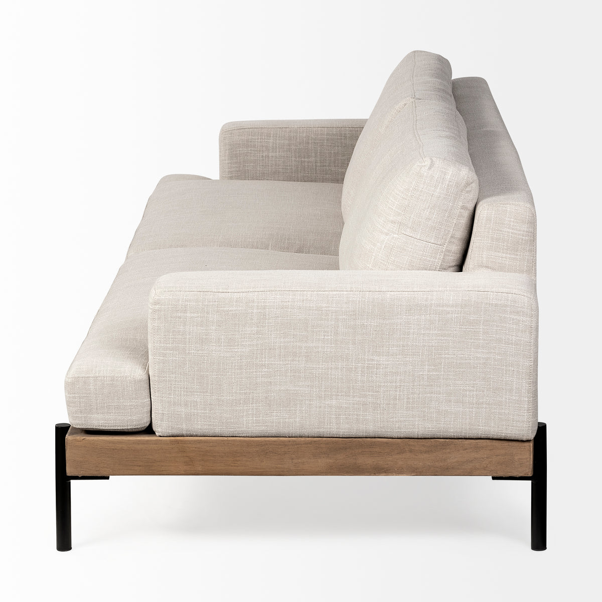 Colburne Beige 95" Upholstered Three Seater Sofa
