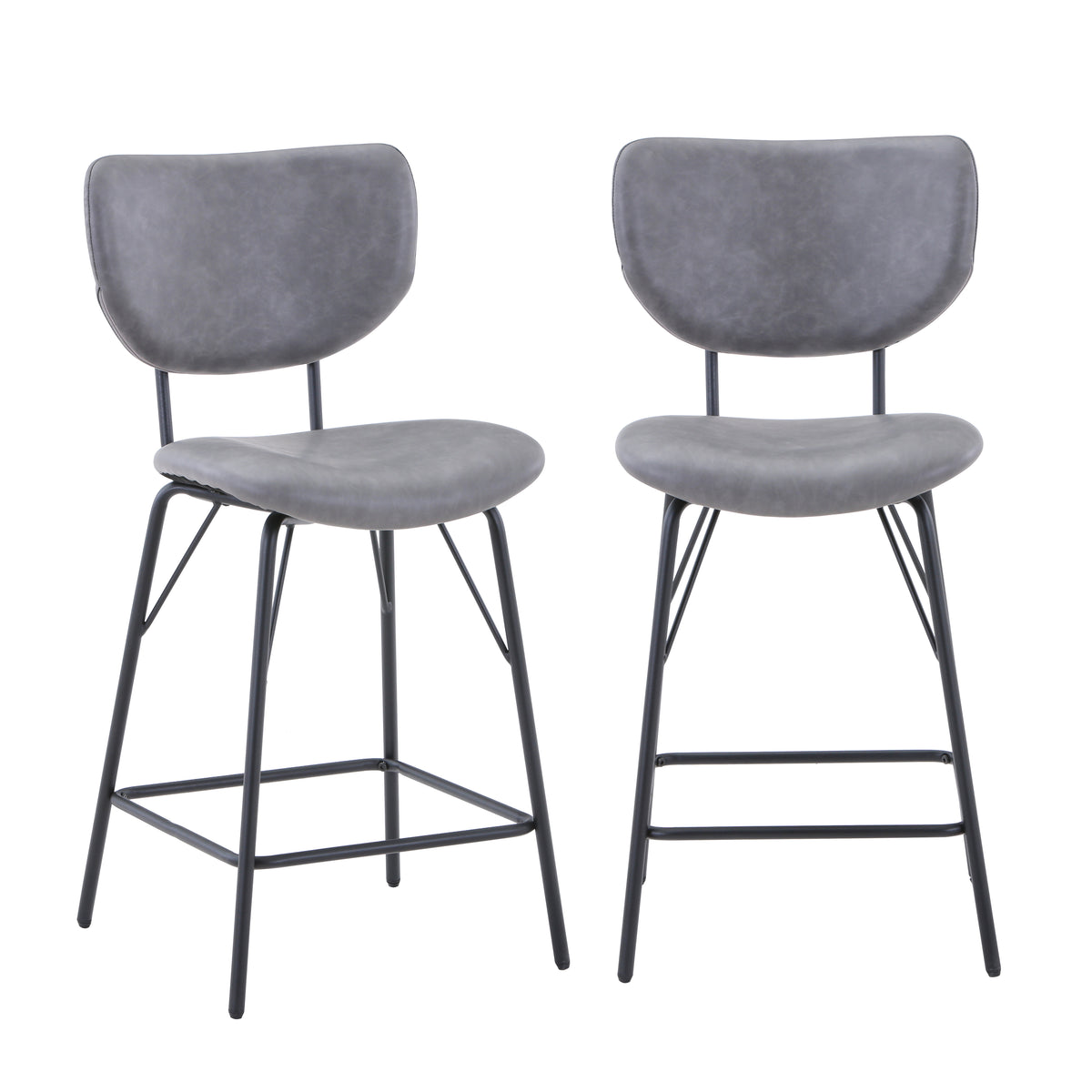 Colby Natural/Grey Counter Dining Table w/ 4 Owen Stools - Ornate Home