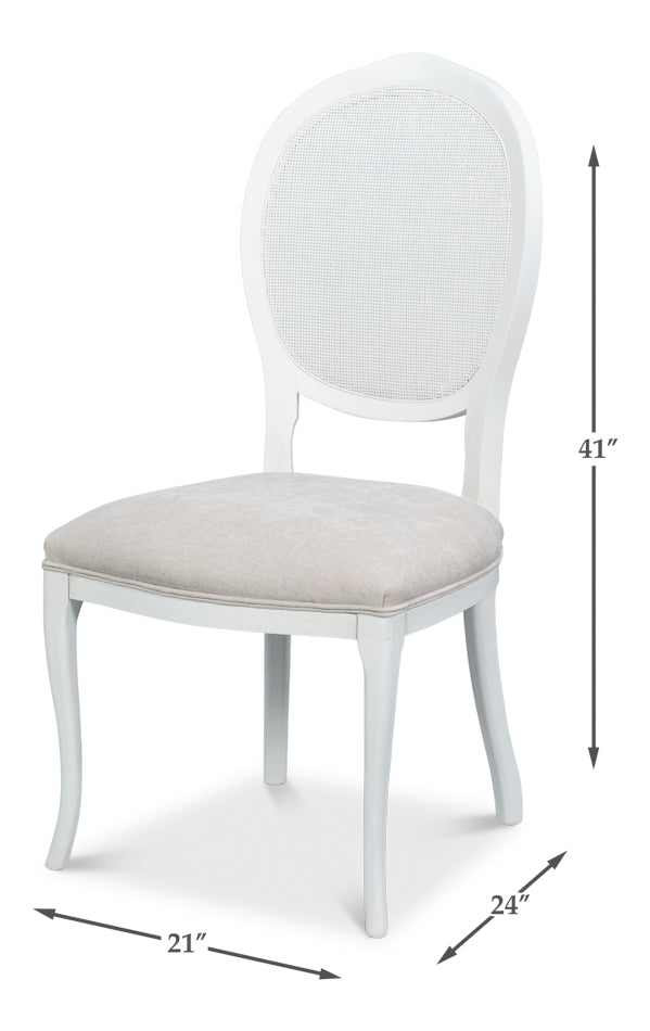 Colchester Cortina White/Taupe Oval Cane Back Side Chair (Set of 2) - Ornate Home