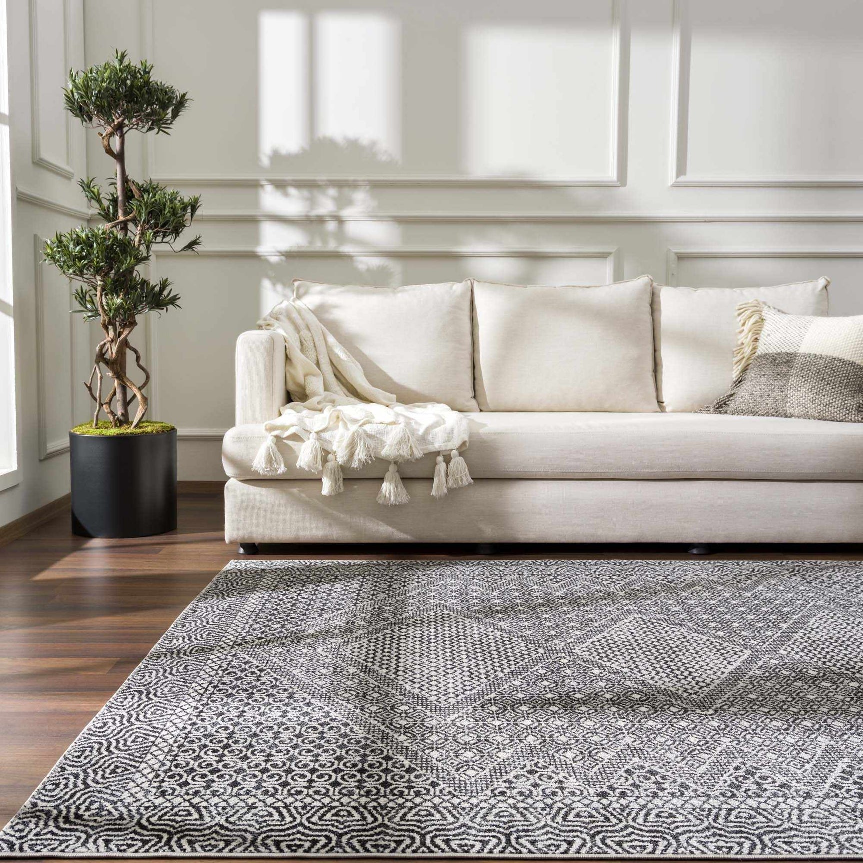 Coledale Black & White Washable Rug - Clearance - Ornate Home