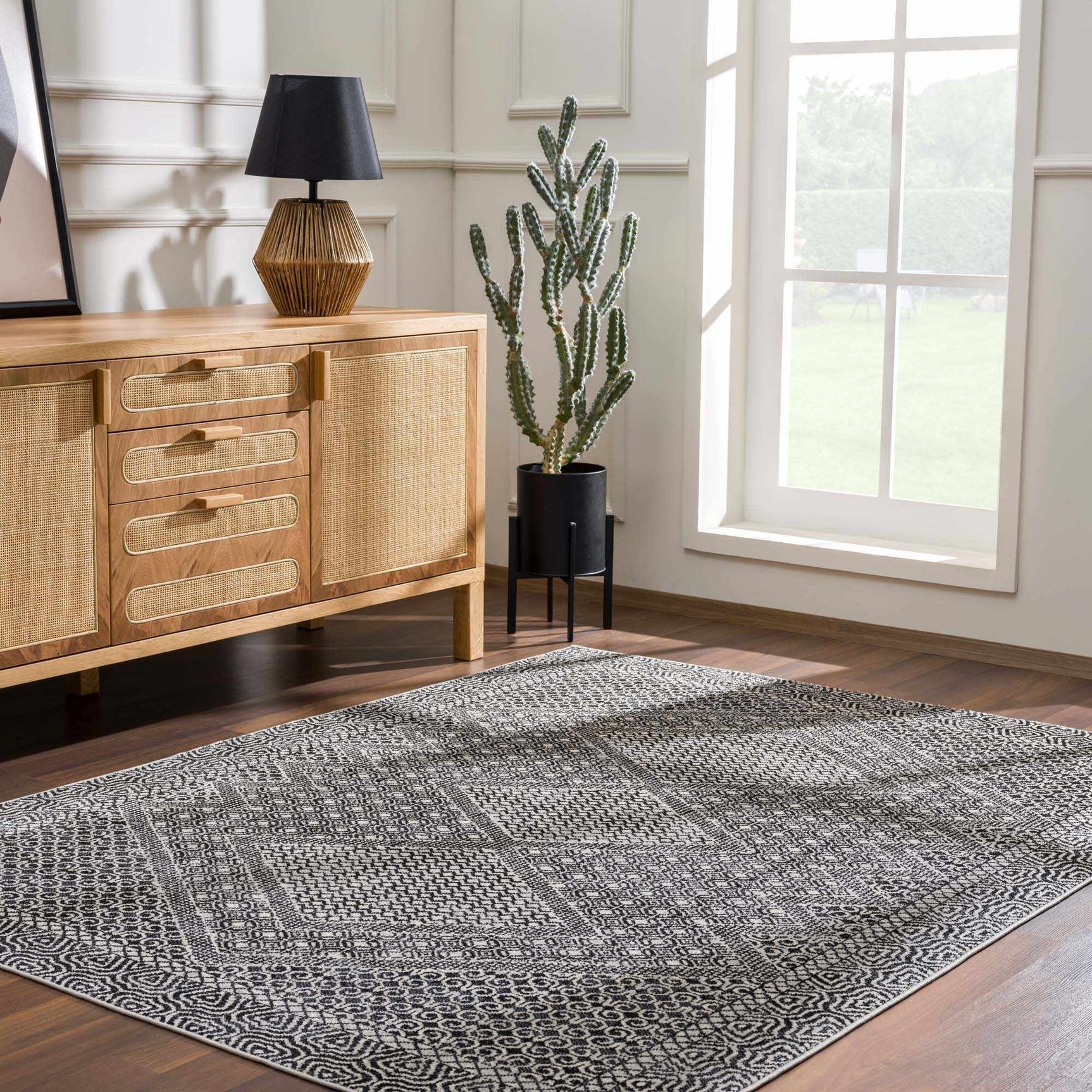 Coledale Black & White Washable Rug - Clearance - Ornate Home
