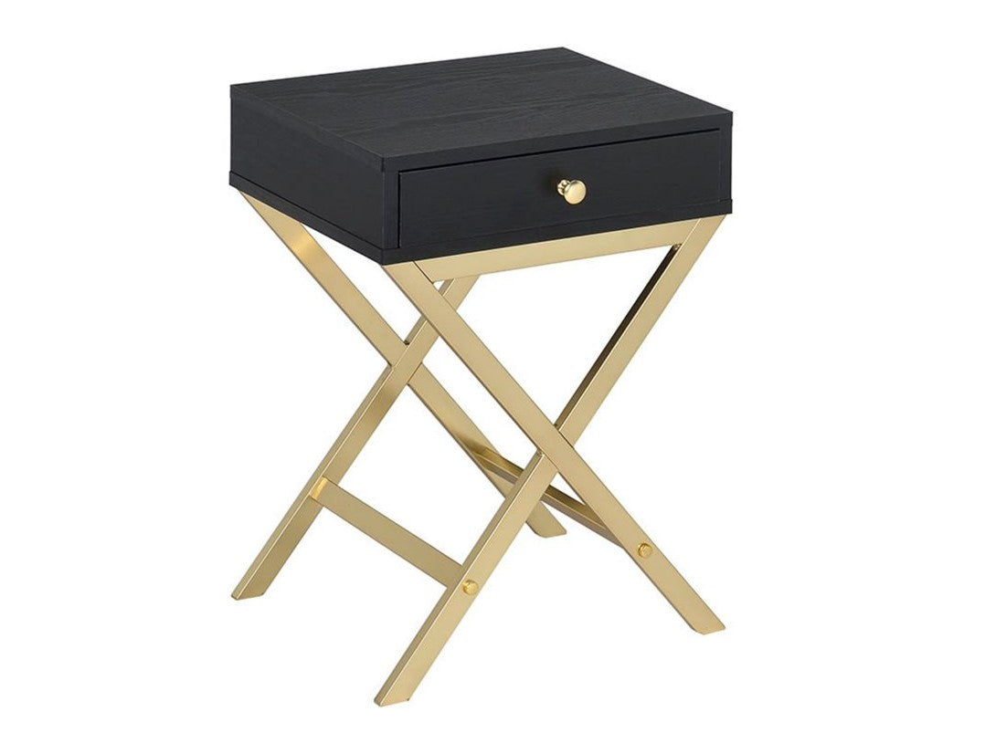 Coleen Black & Brass Side Table - Ornate Home