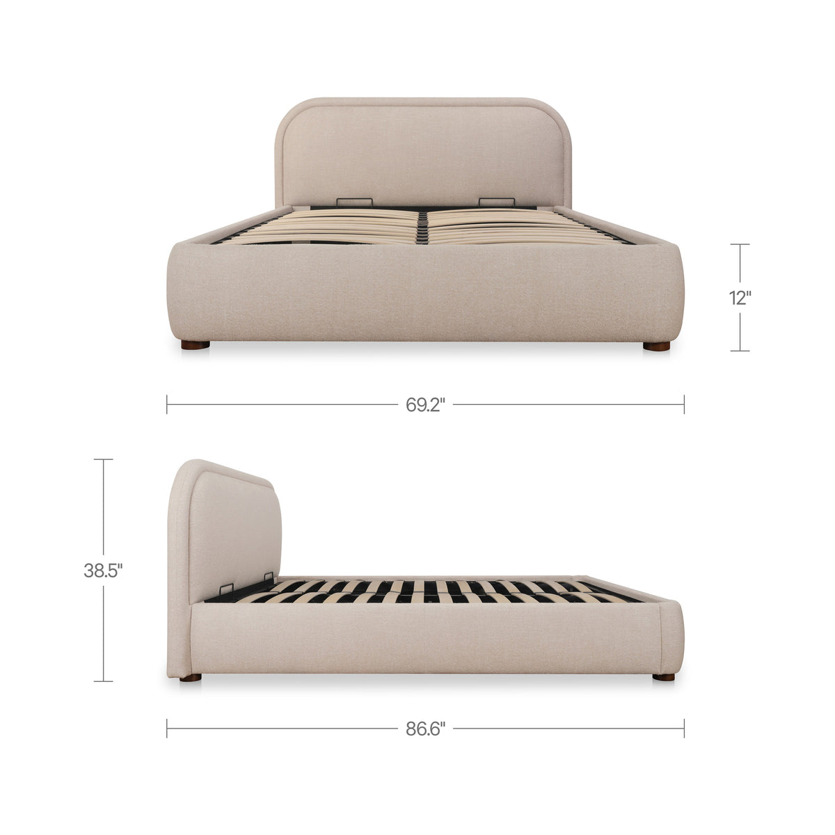 Colin Light Brown Queen Storage Bed - Ornate Home