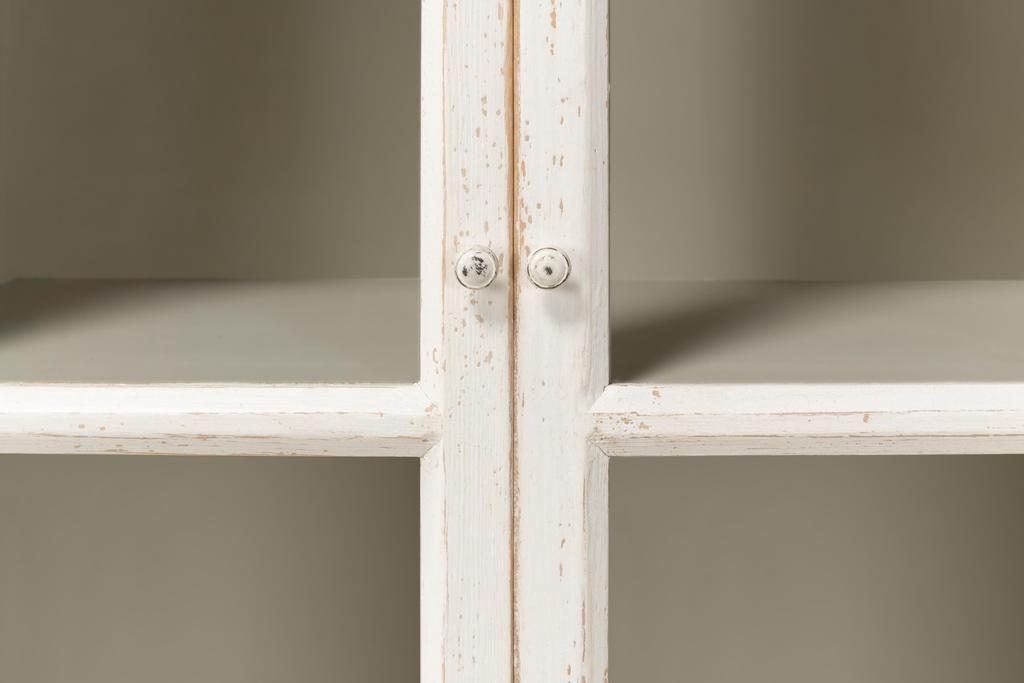 Collector’s Study White Glass Front Bookcase - Ornate Home