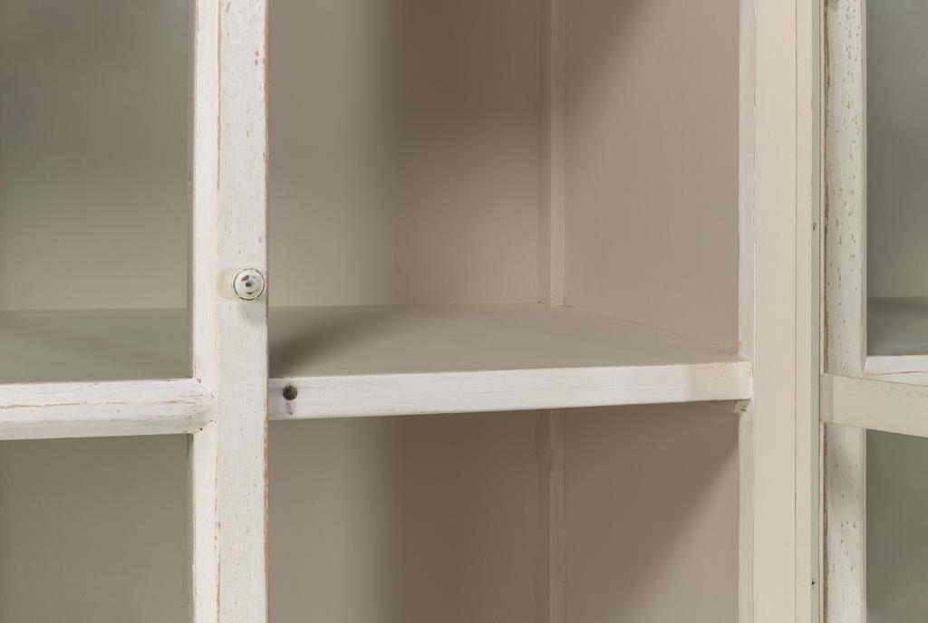Collector’s Study White Glass Front Bookcase - Ornate Home