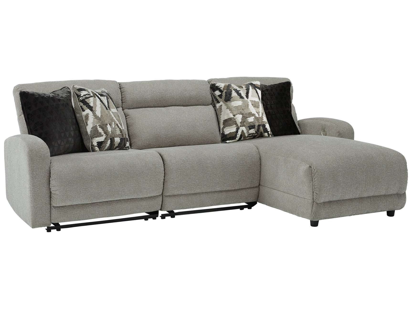 Colleyville Stone 3-Piece Power Reclining Sectional with Chaise - Ornate Home