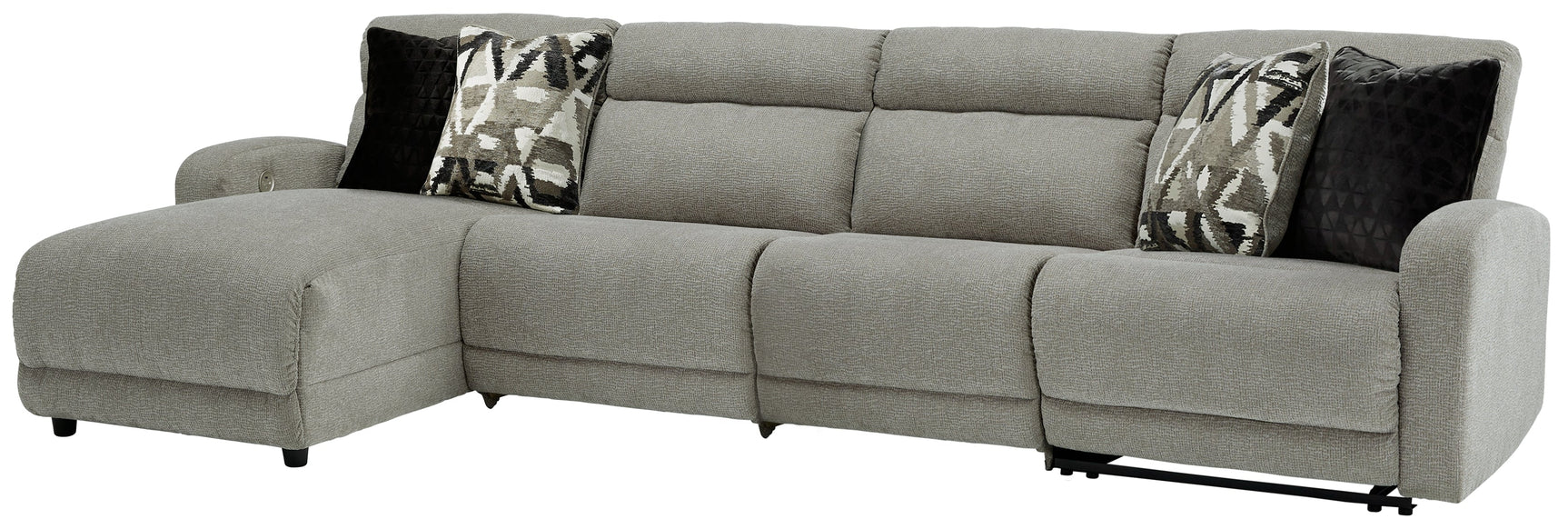 Colleyville Stone 4-Pc Power Reclining Sectional with Chaise - Ornate Home