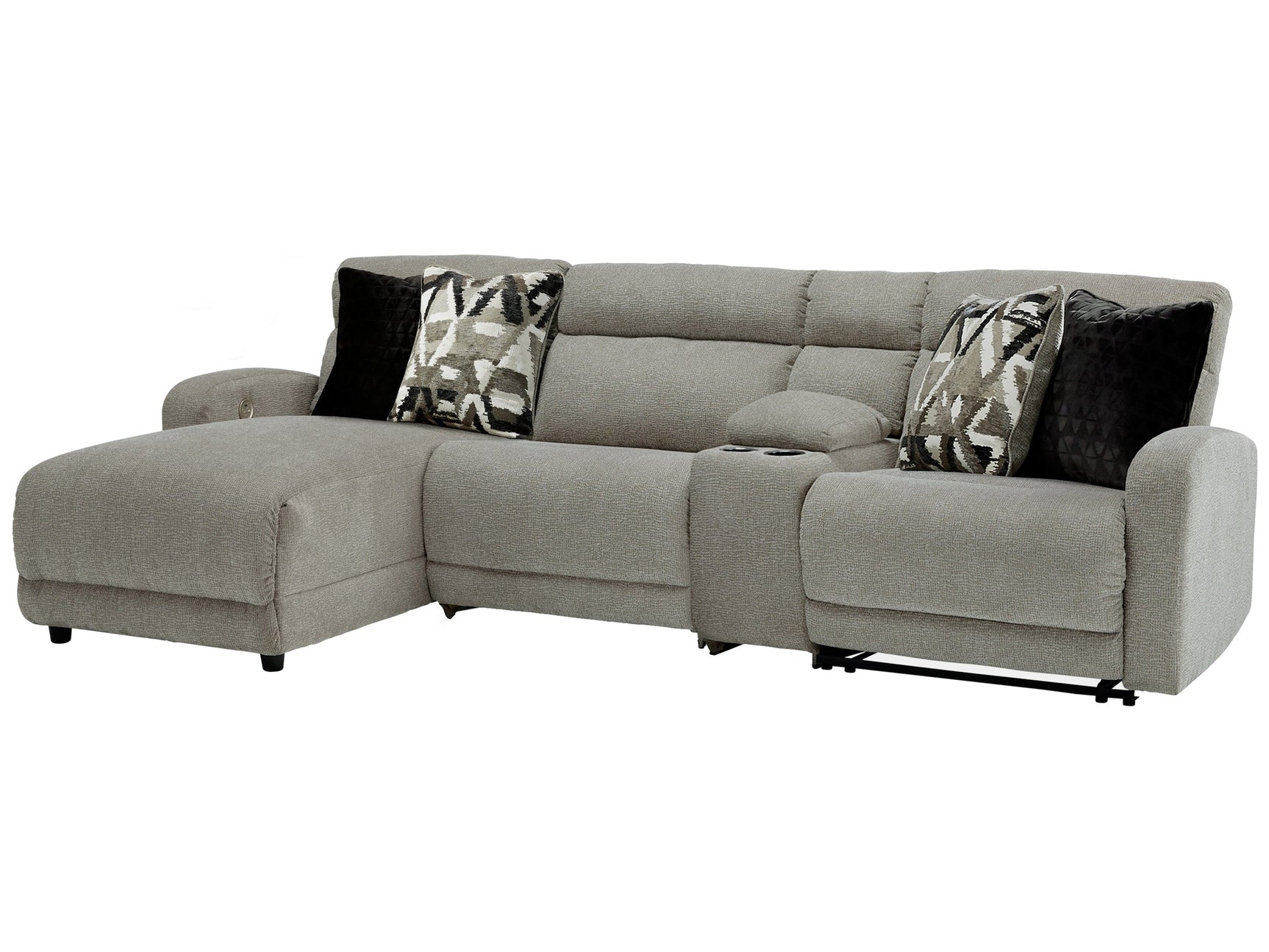 Colleyville Stone 4-Piece Power Reclining Sectional with Chaise - Ornate Home