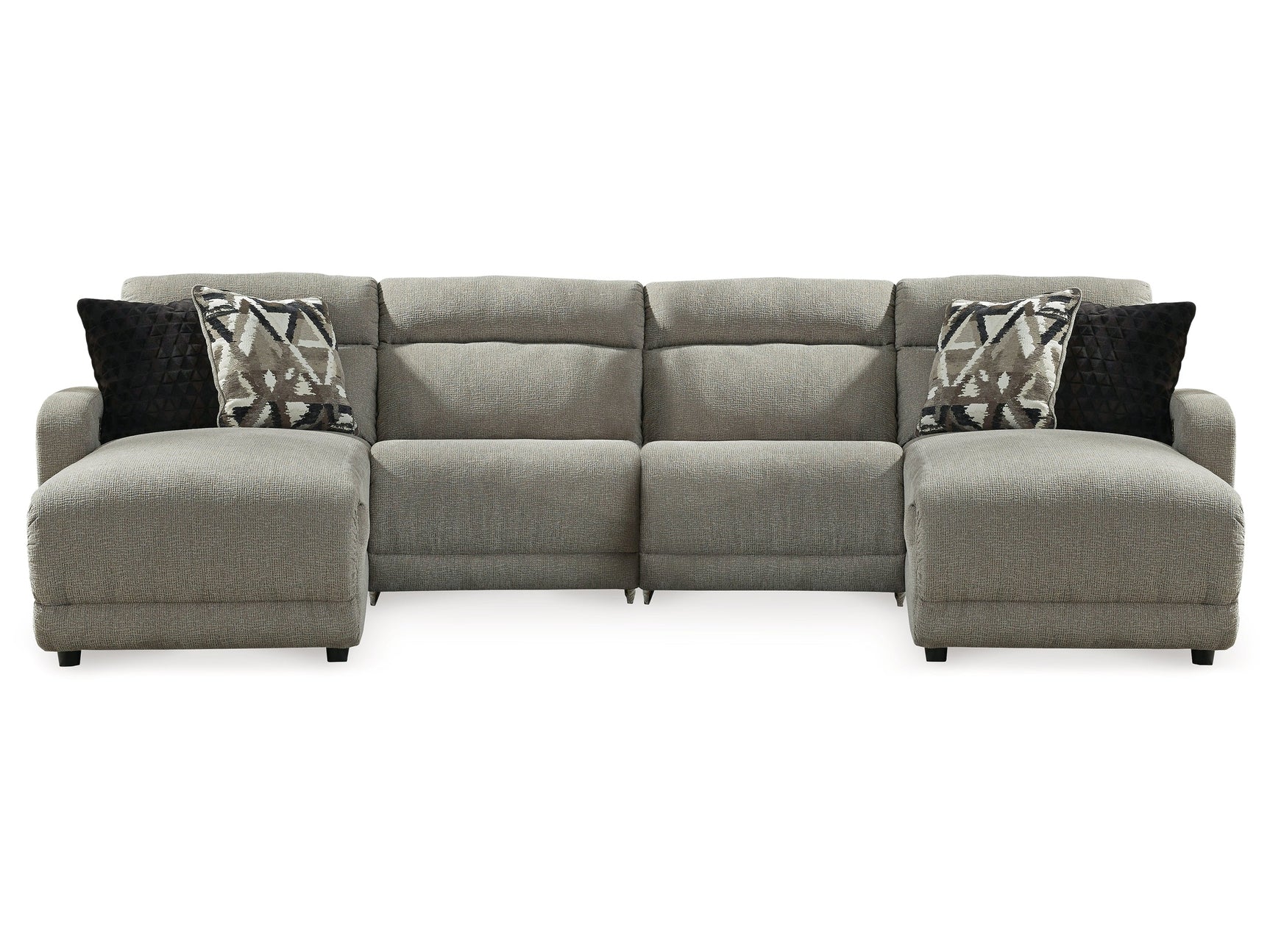 Colleyville Stone 4pc Power Reclining Sectional with Chaise - Ornate Home