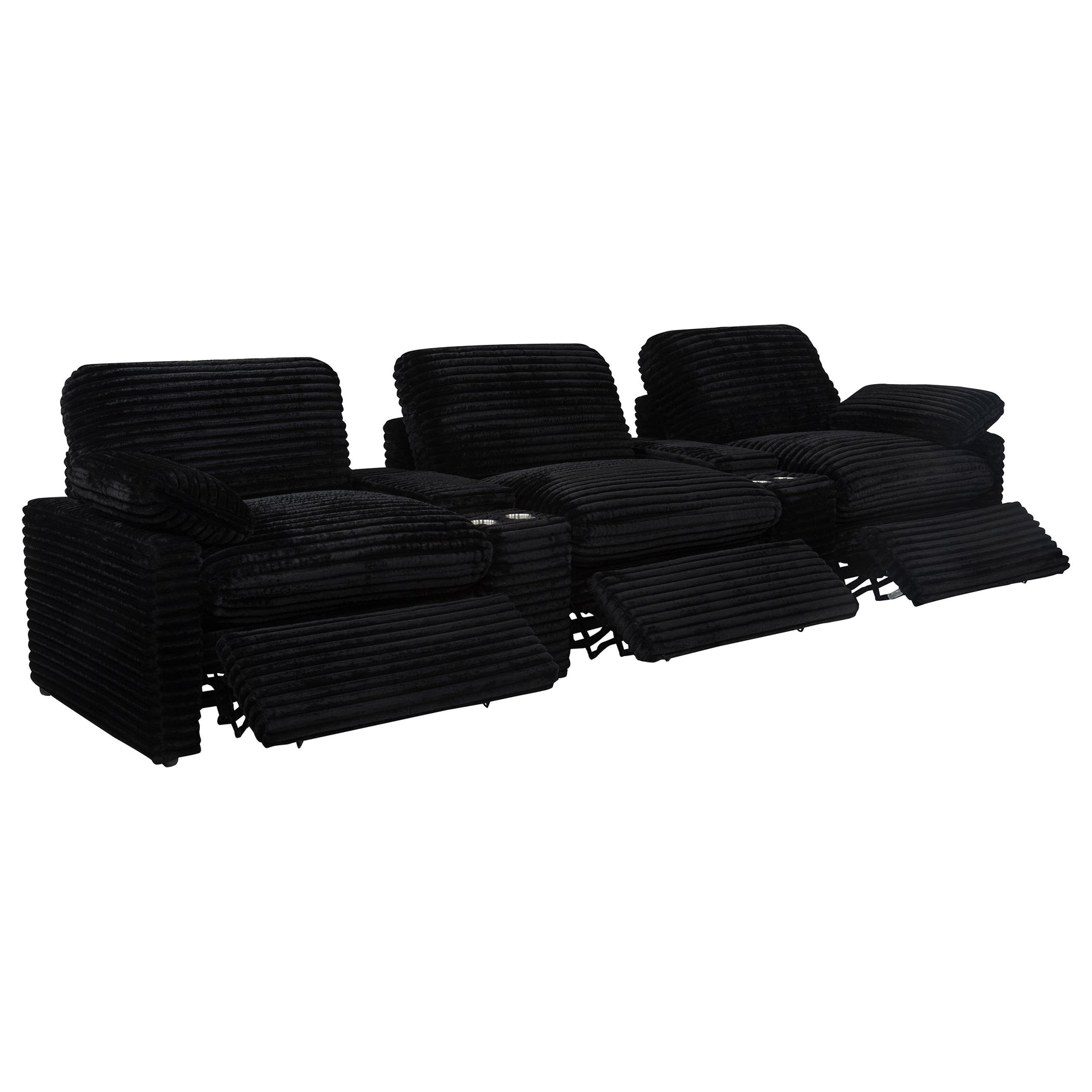 Collins Black 5-Piece Power Reclining Home Theater Seating - Ornate Home