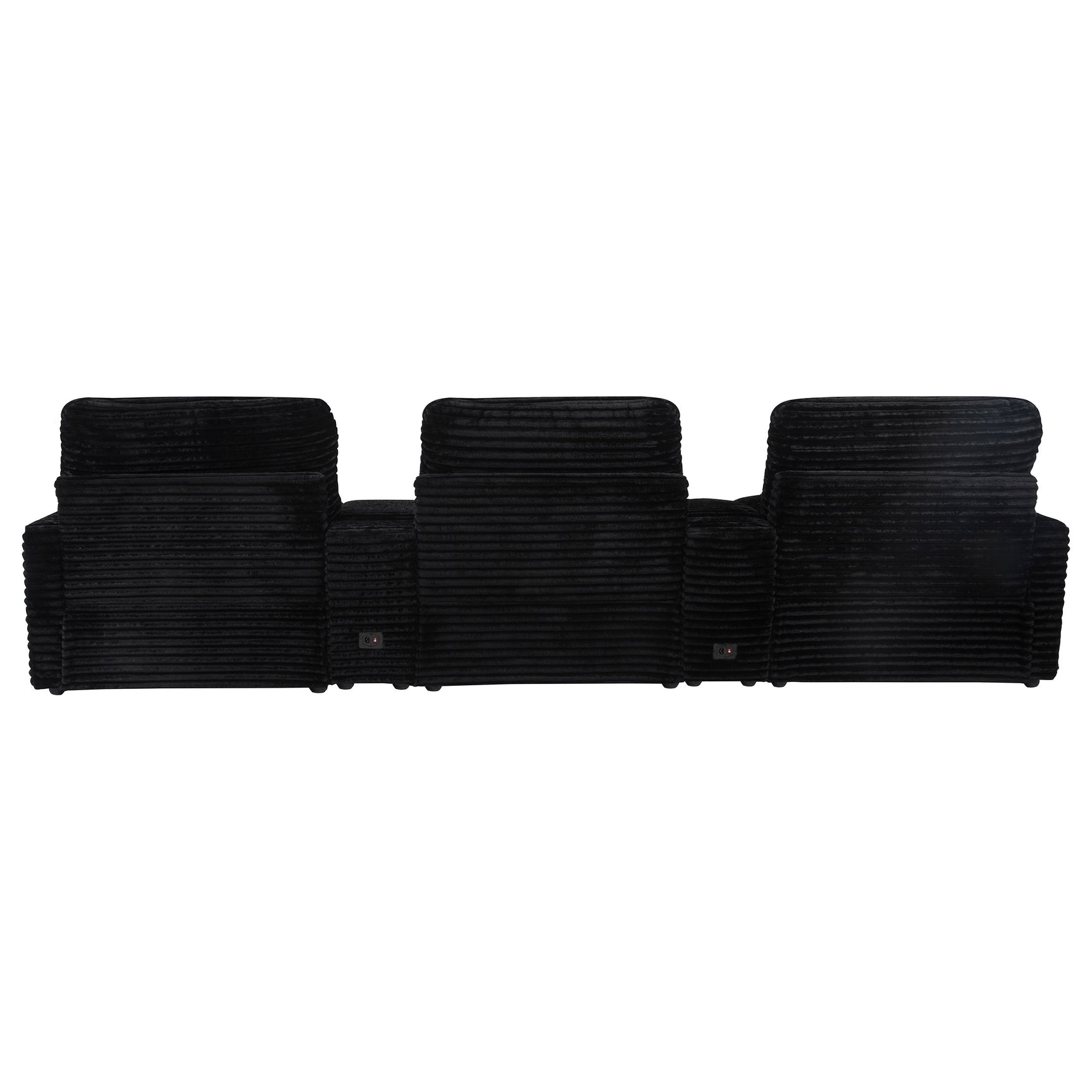Collins Black 5-Piece Power Reclining Home Theater Seating - Ornate Home