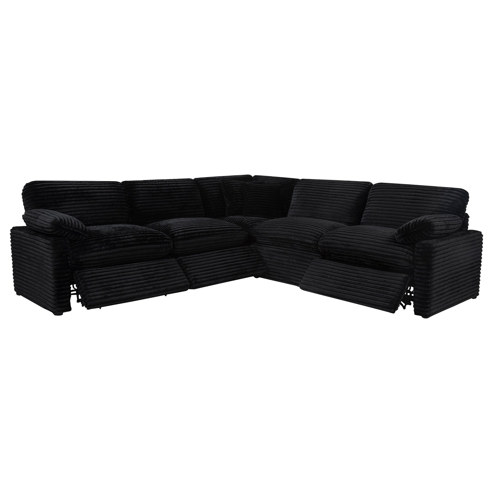 Collins Black 5-piece Modular Power Reclining Sectional - Ornate Home