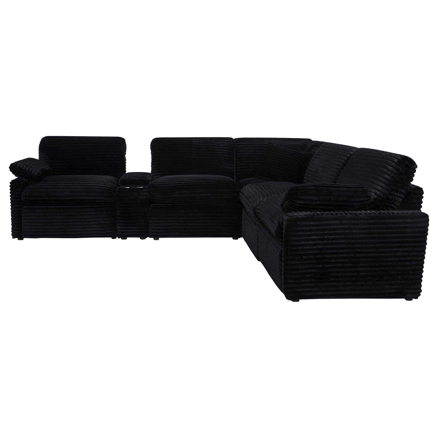 Collins Black 6-piece Modular Power Reclining Sectional - Ornate Home