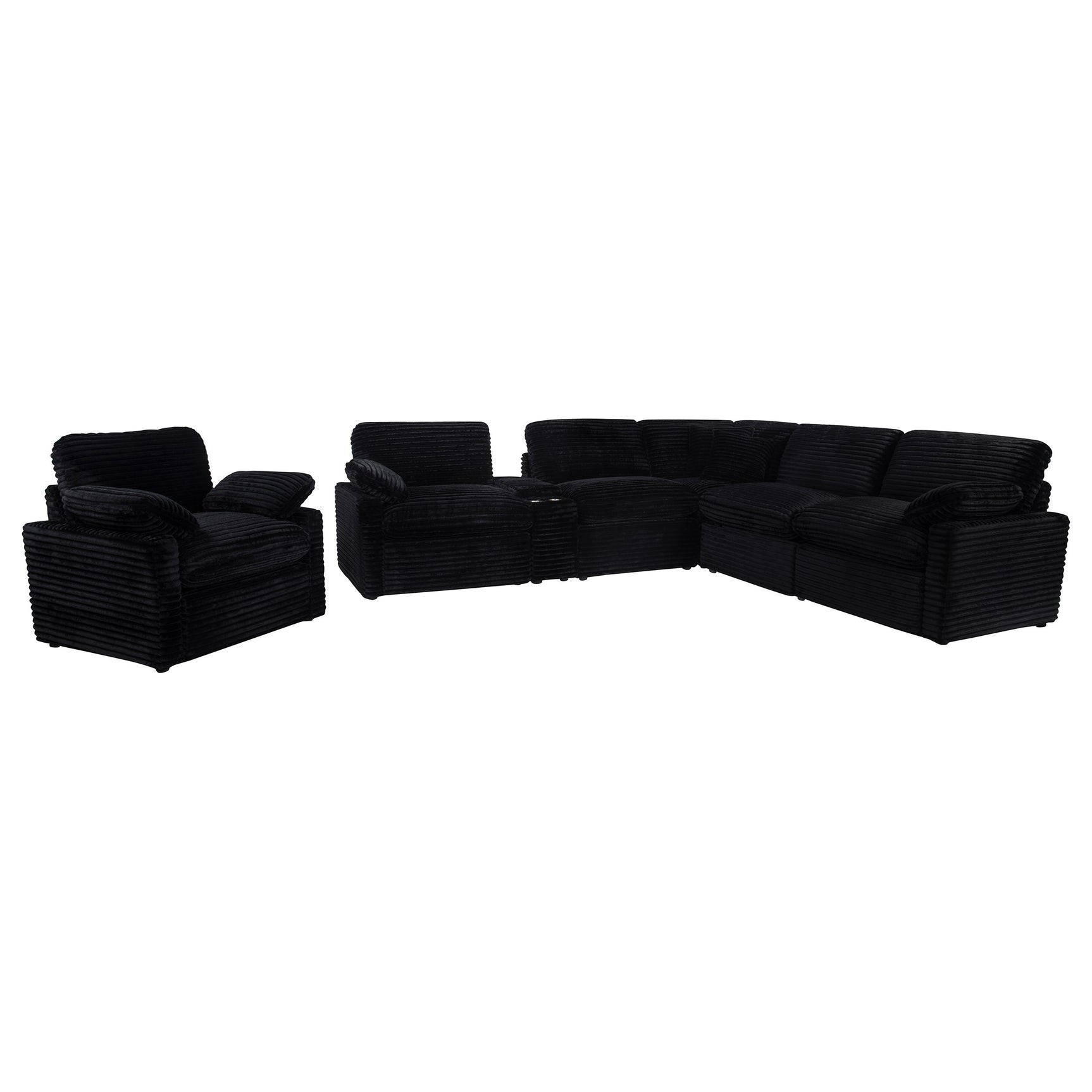 Collins Black Upholstered Power Recliner Chair - Ornate Home