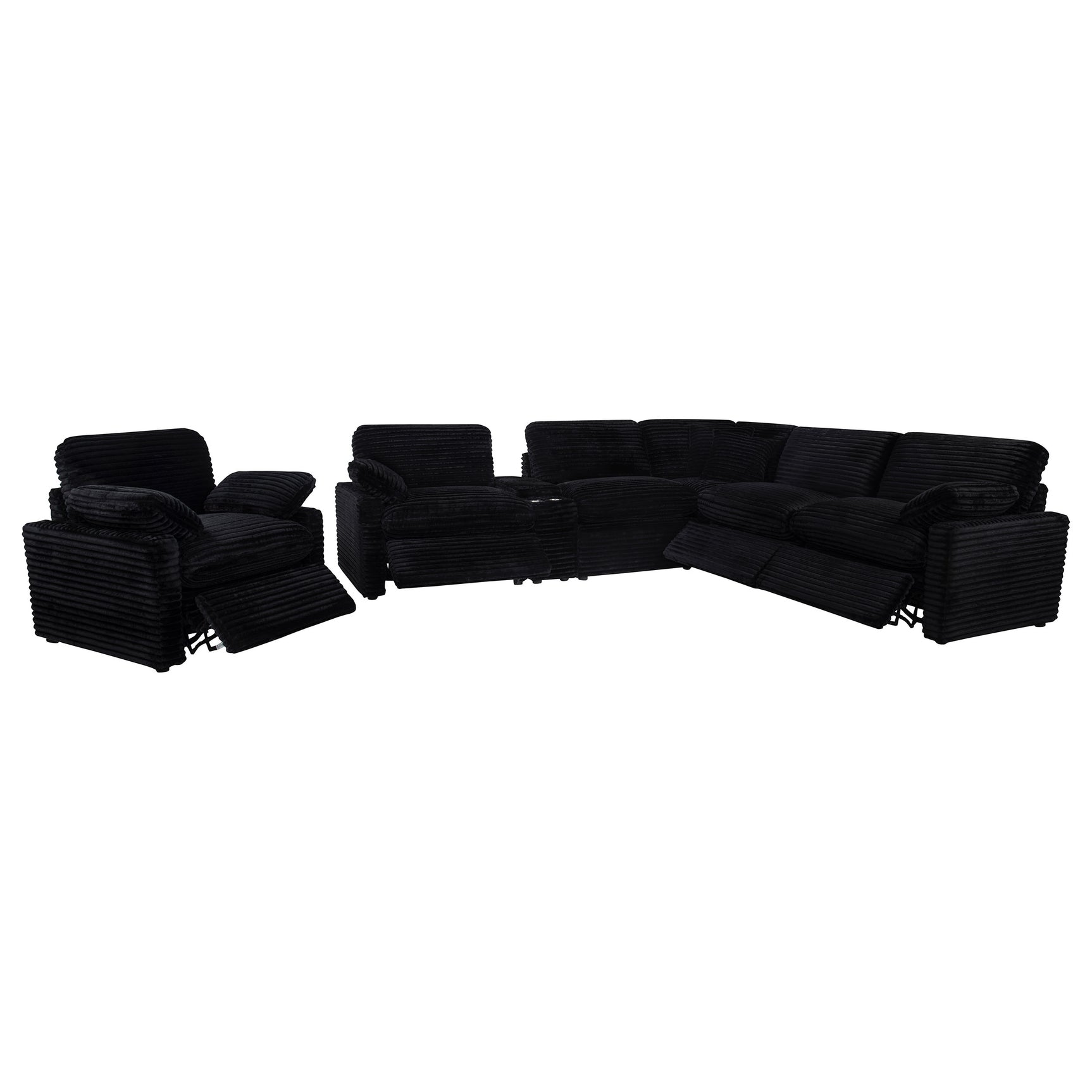 Collins Black Upholstered Power Recliner Chair - Ornate Home