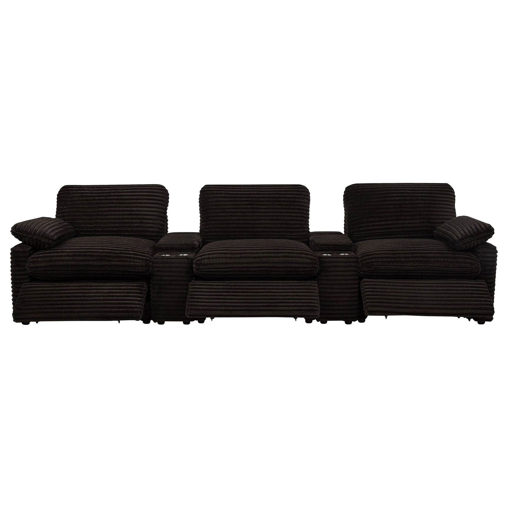 Collins Chocolate Brown 5-Piece Power Reclining Home Theater Seating - Ornate Home