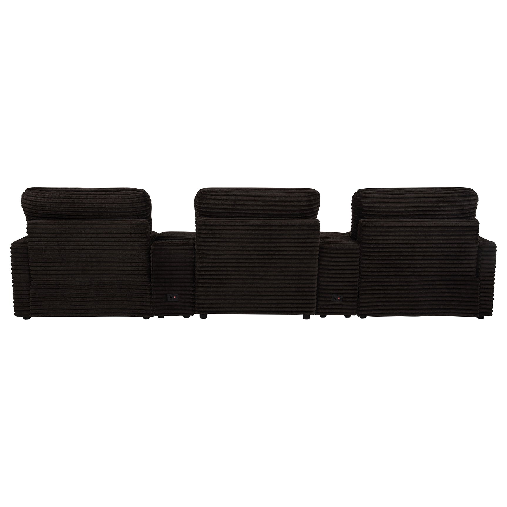 Collins Chocolate Brown 5-Piece Power Reclining Home Theater Seating - Ornate Home