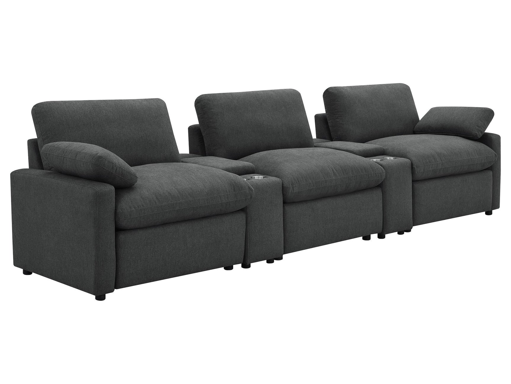 Collins Dark Grey 5-piece Power Reclining Home Theater Seating - Ornate Home