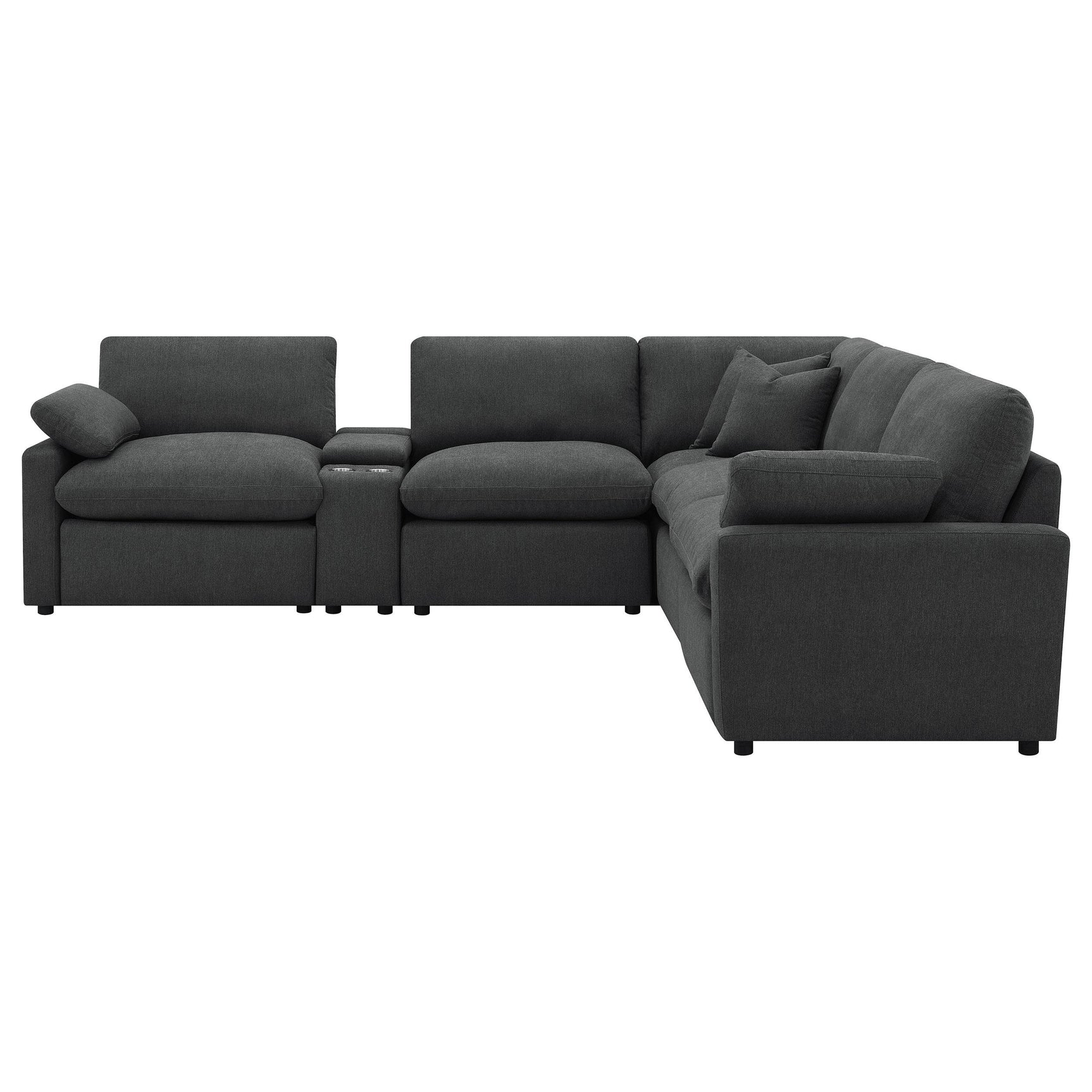 Collins Dark Grey 6-piece Modular Power Reclining Sectional - Ornate Home