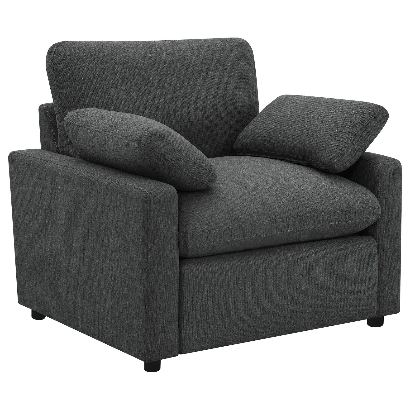 Collins Dark Grey Upholstered Power Recliner Chair - Ornate Home