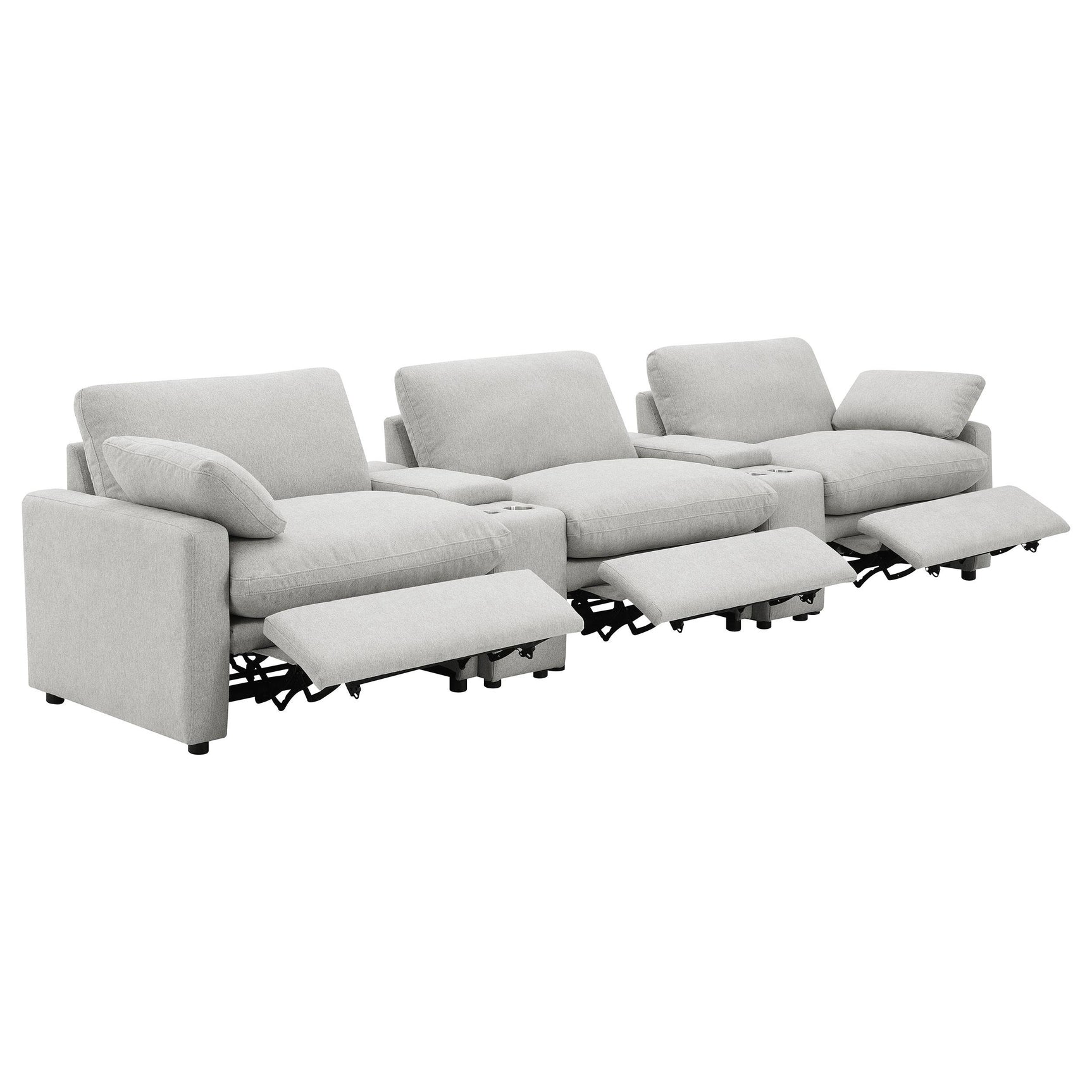 Collins Grey 5-piece Power Reclining Home Theater Seating - Ornate Home