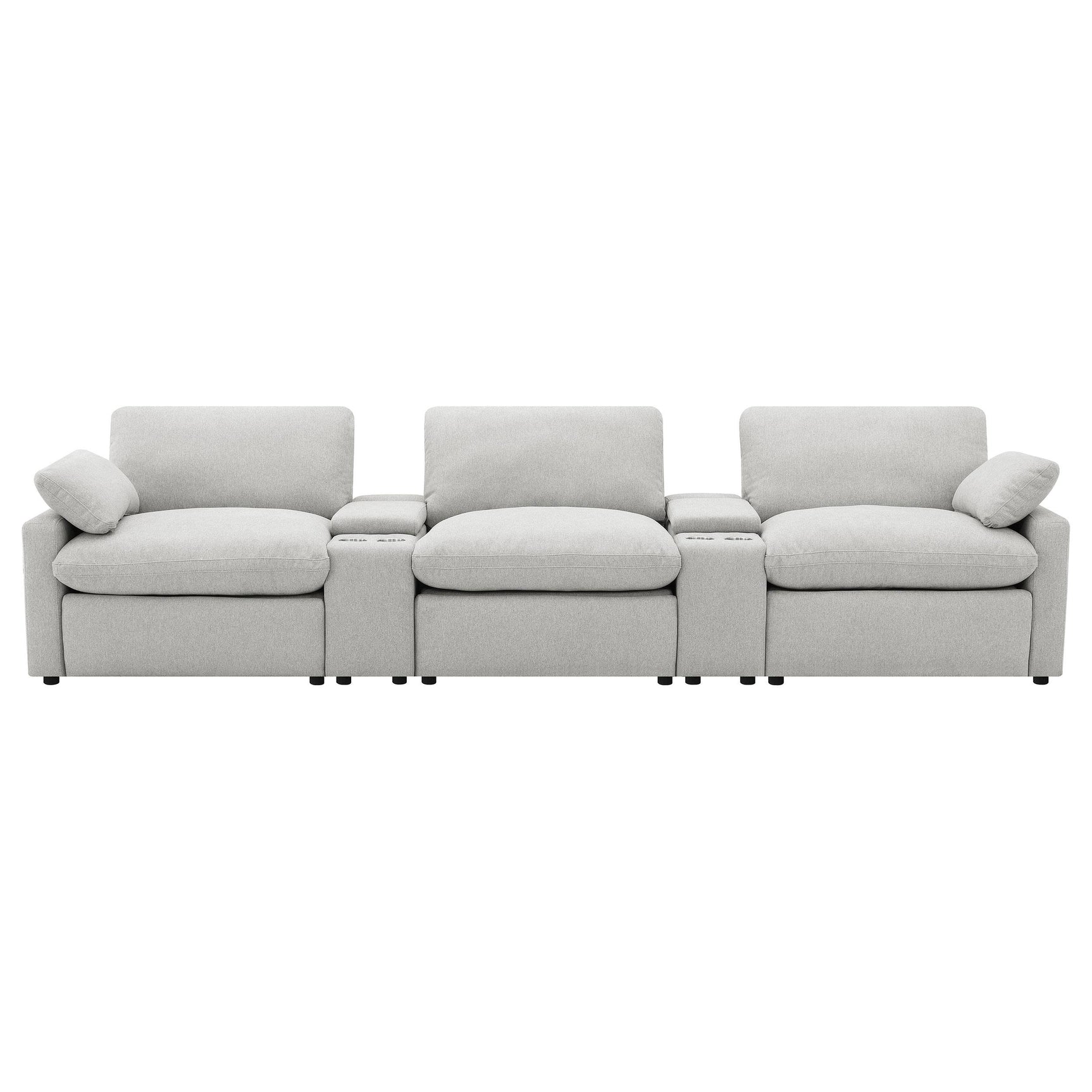 Collins Grey 5-piece Power Reclining Home Theater Seating - Ornate Home