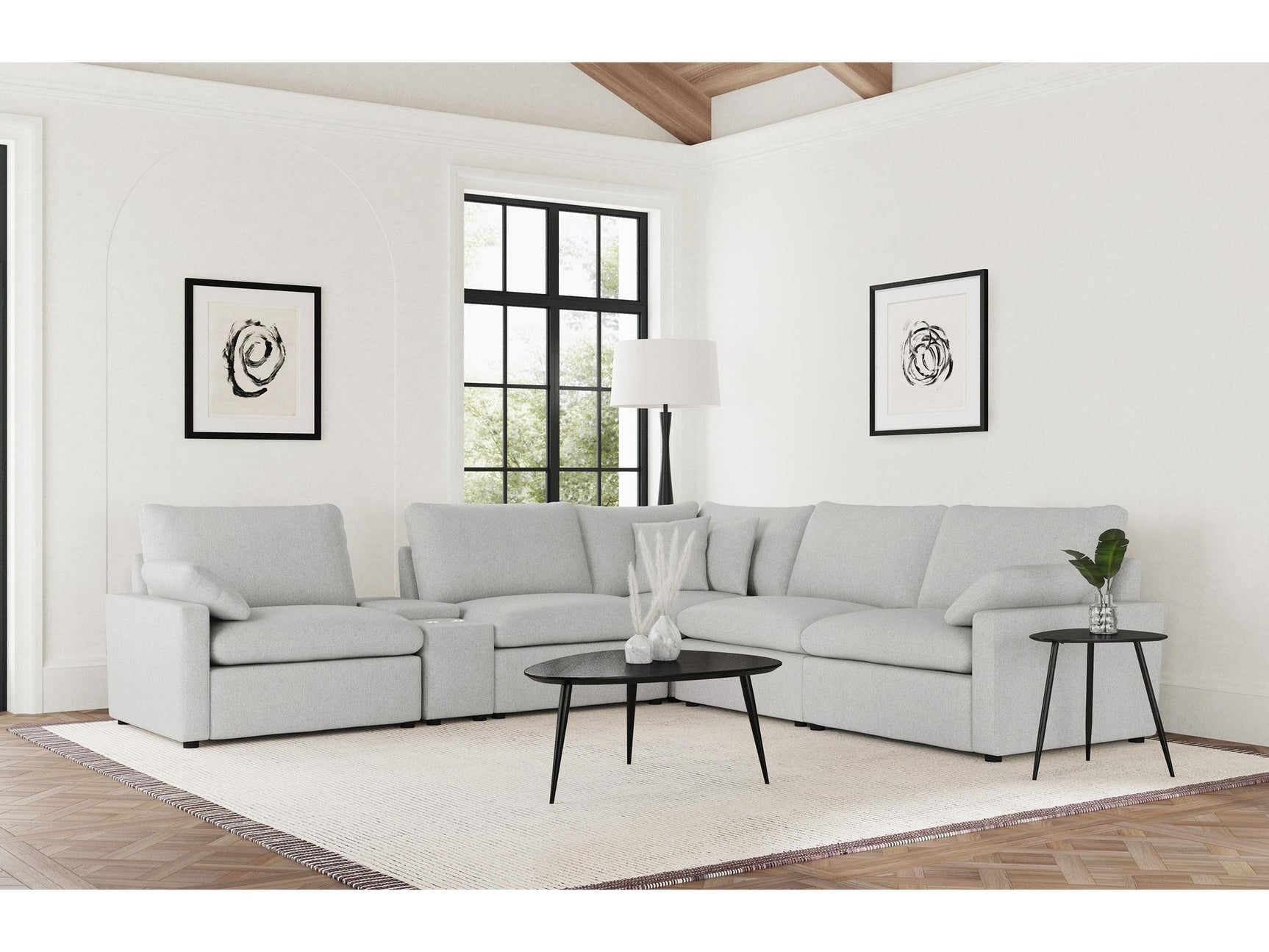 Collins Grey 6-piece Modular Power Reclining Sectional - Ornate Home