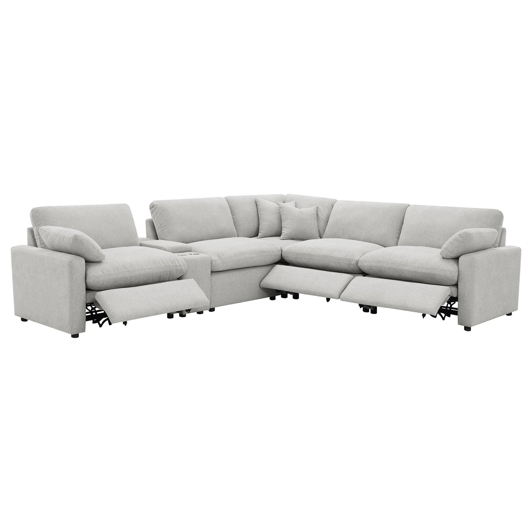 Collins Grey 6-piece Modular Power Reclining Sectional - Ornate Home