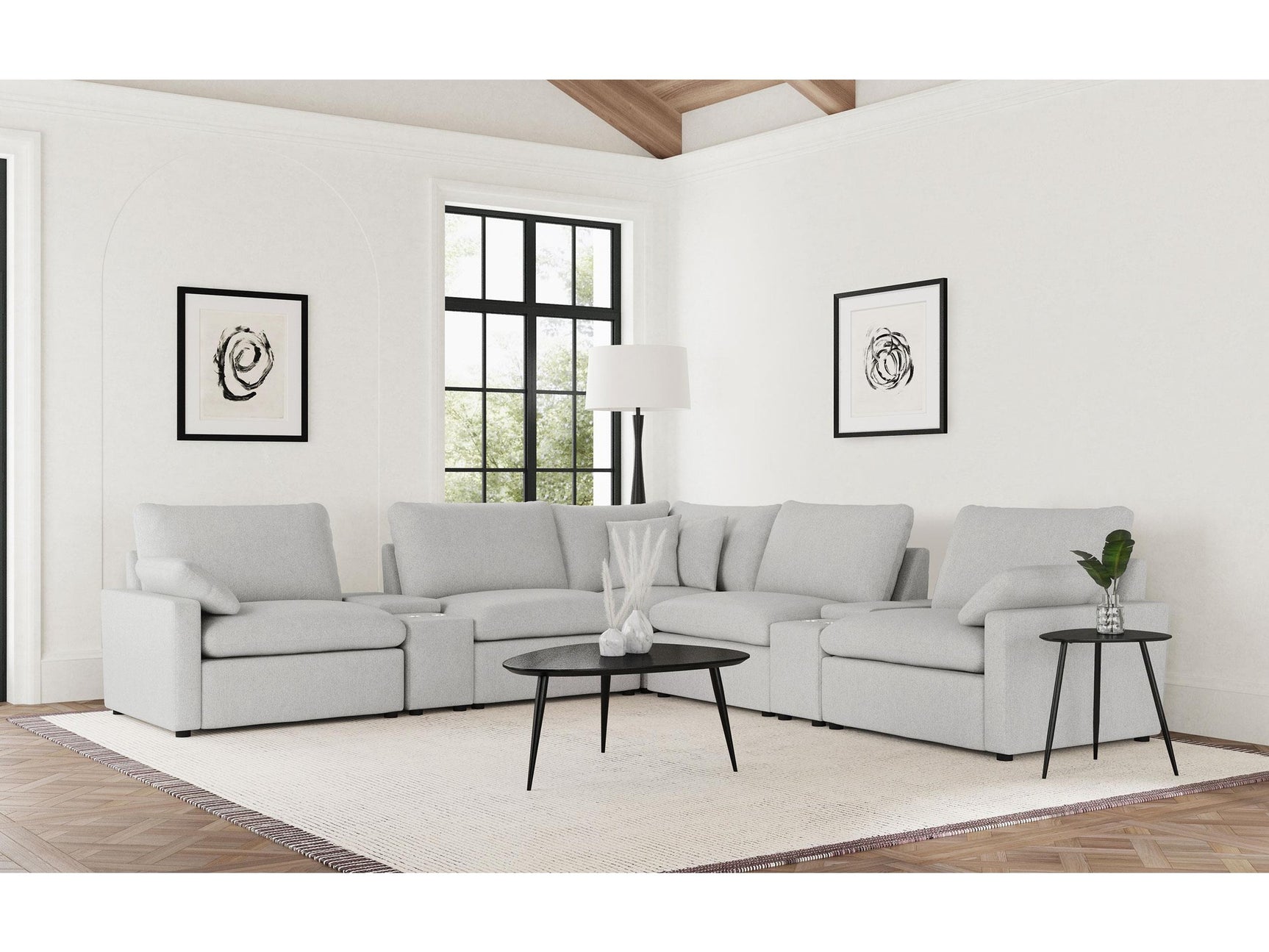Collins Grey 7-piece Modular Power Reclining Sectional - Ornate Home