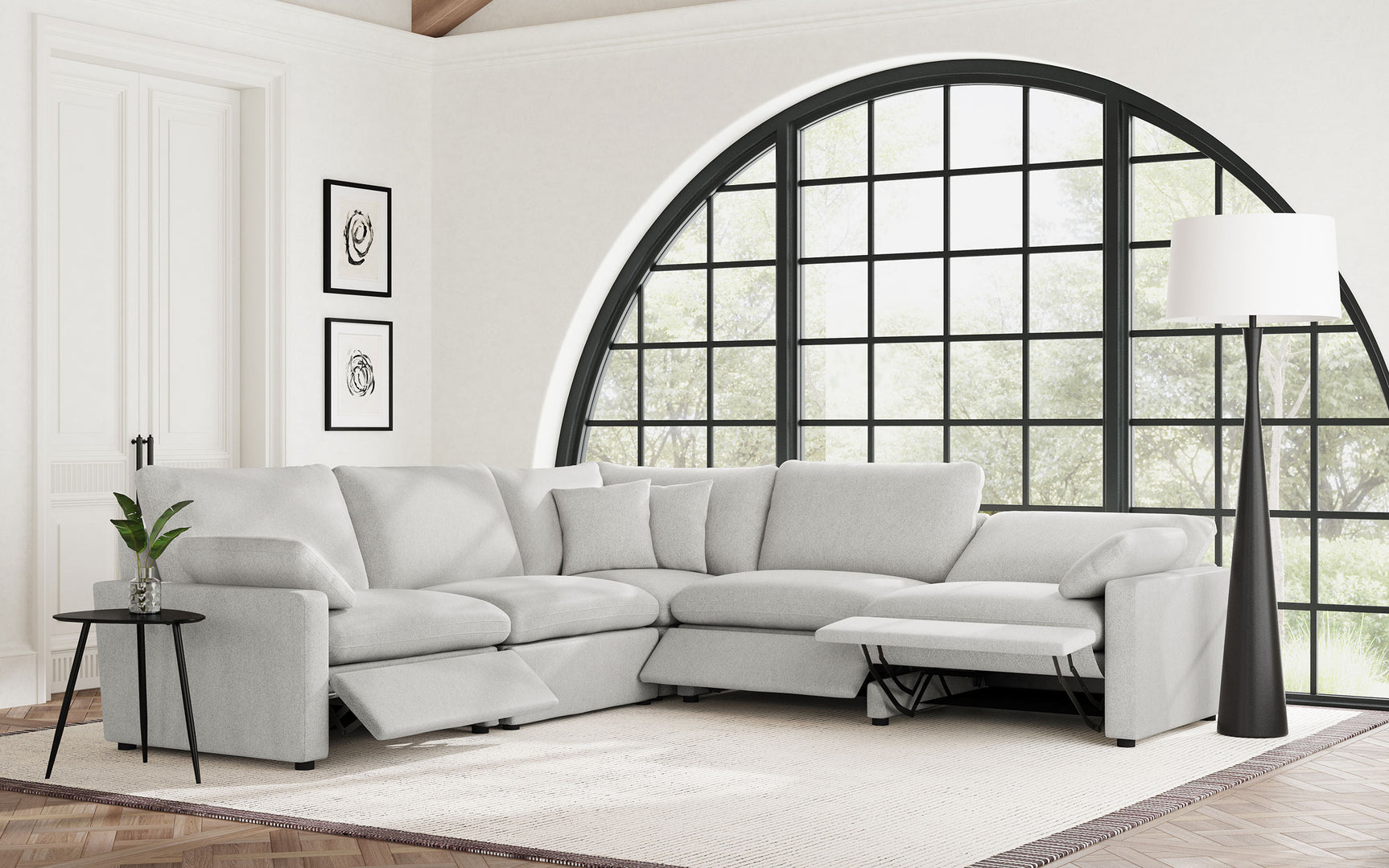 Collins Grey Modular Power Reclining Sectional Sofa Set - Ornate Home