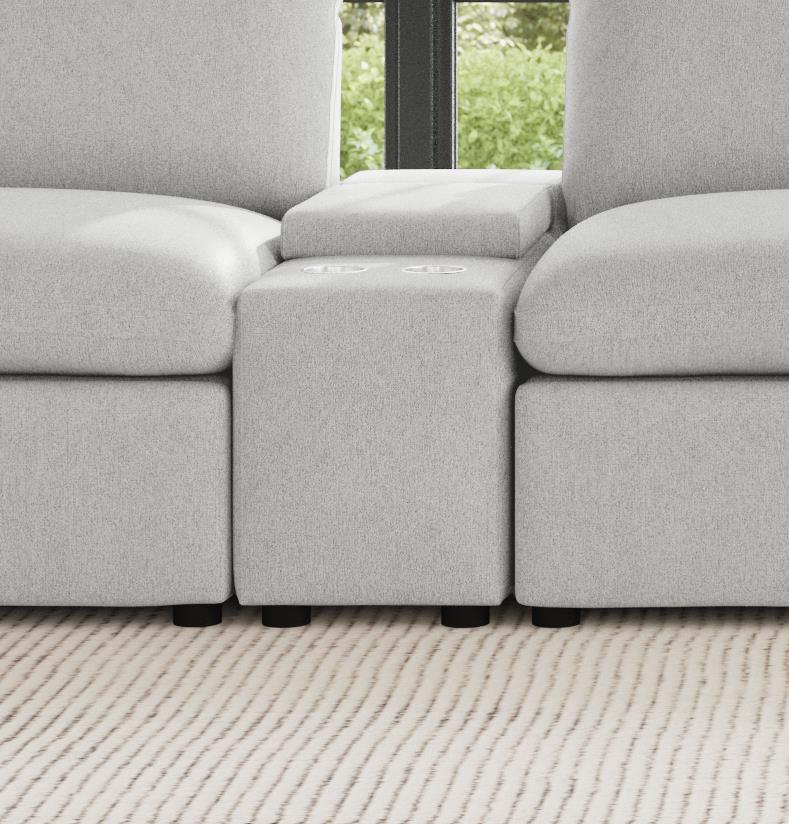 Collins Grey Upholstered Modular Storage Console - Ornate Home