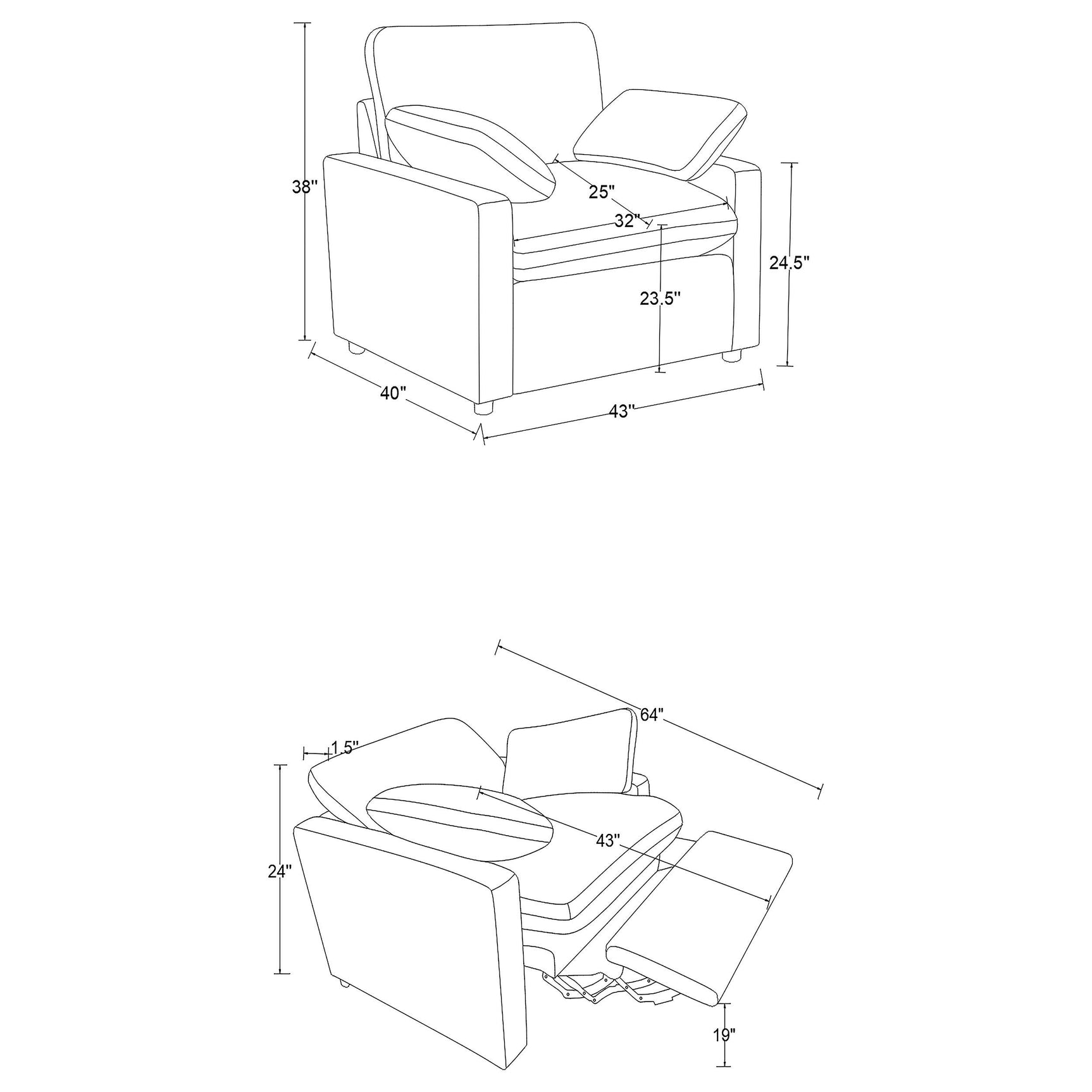 Collins Grey Upholstered Power Recliner Chair - Ornate Home