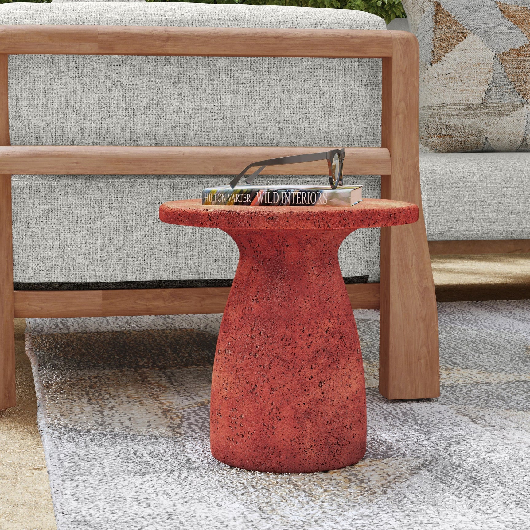 Collins Rust Outdoor Accent Table - Ornate Home
