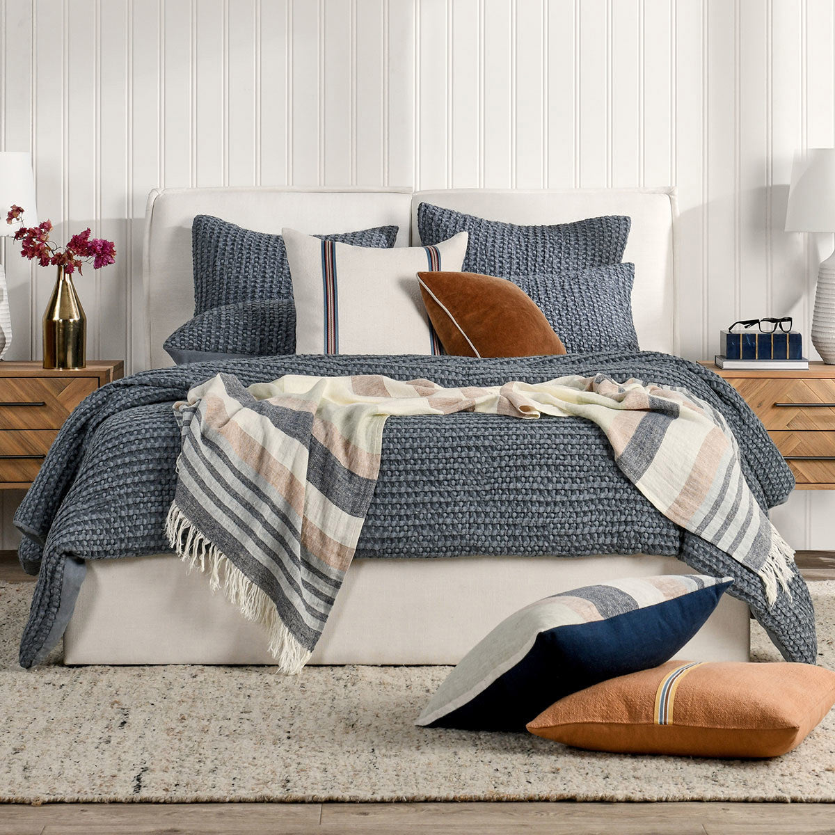 Colmar Marina Blue Quilt Collection - Ornate Home