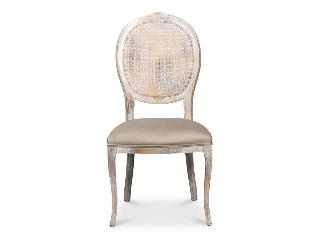 Colonial Grey Oval Cane Back Side Chair (Set of 2) - Ornate Home