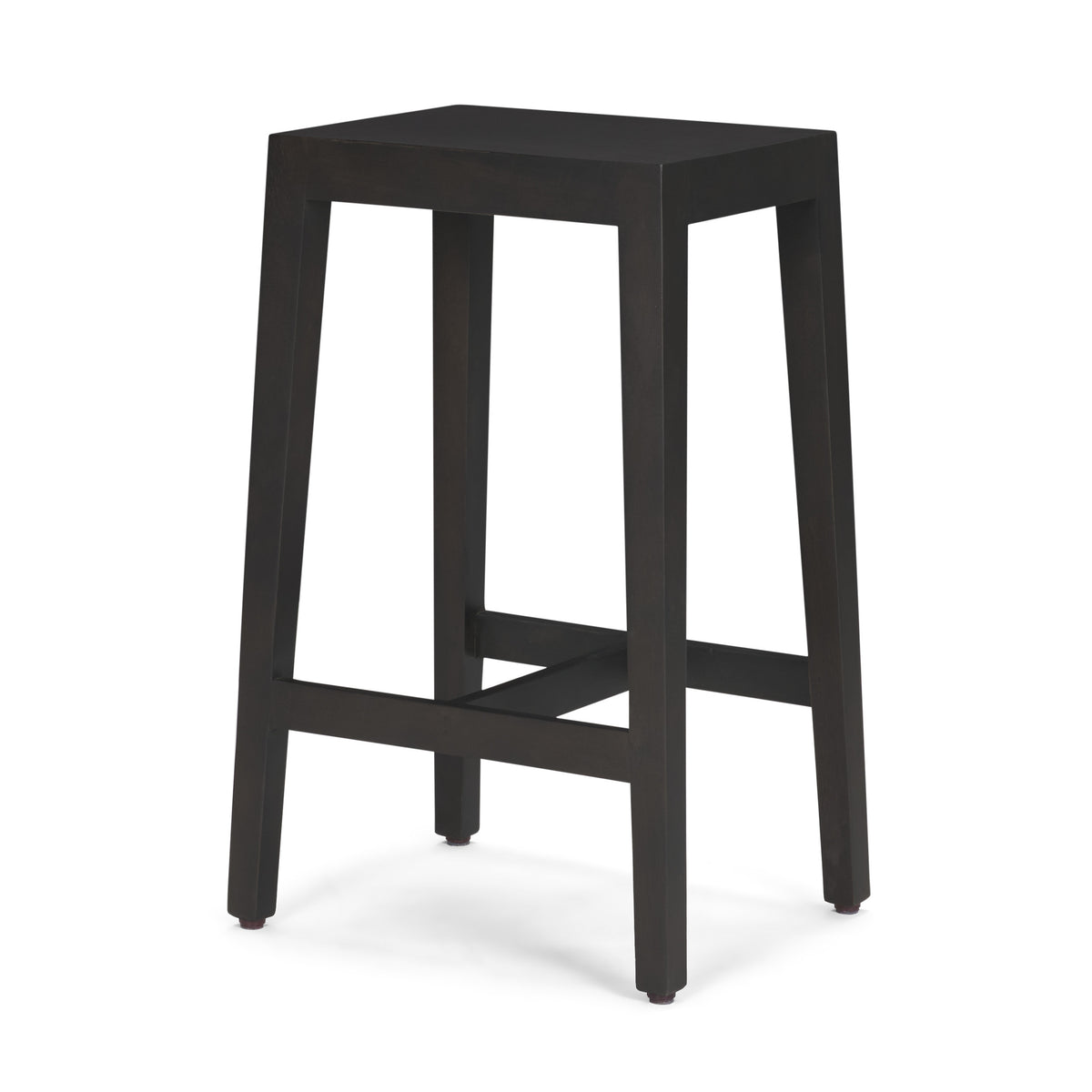 Colony Black-Brown Solid Wood Counter Stool - Ornate Home