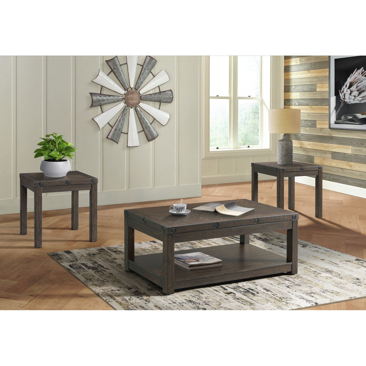 Colorado Charcoal Occasional End Table with USB/Power - Ornate Home