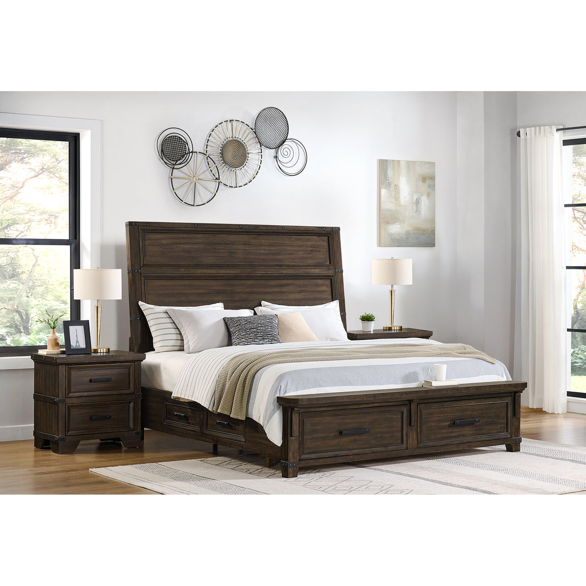 Colorado City Charcoal 3-Piece King Storage Bedroom Set with 2 Nightstands - Ornate Home