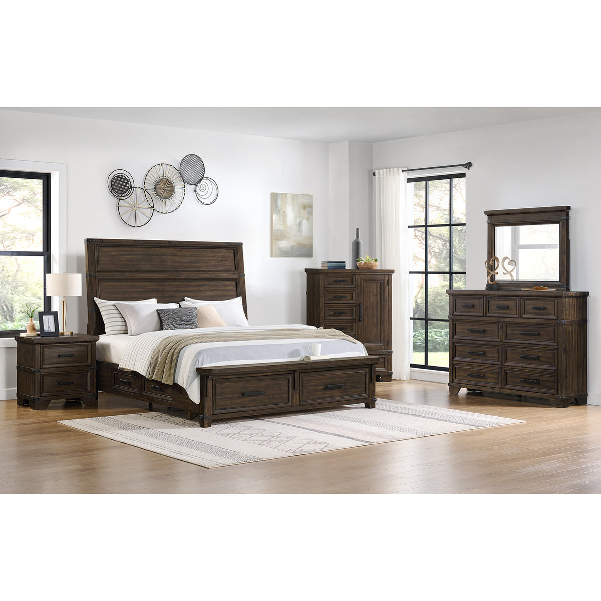 Colorado City Charcoal 6-Drawer Door Chest - Ornate Home