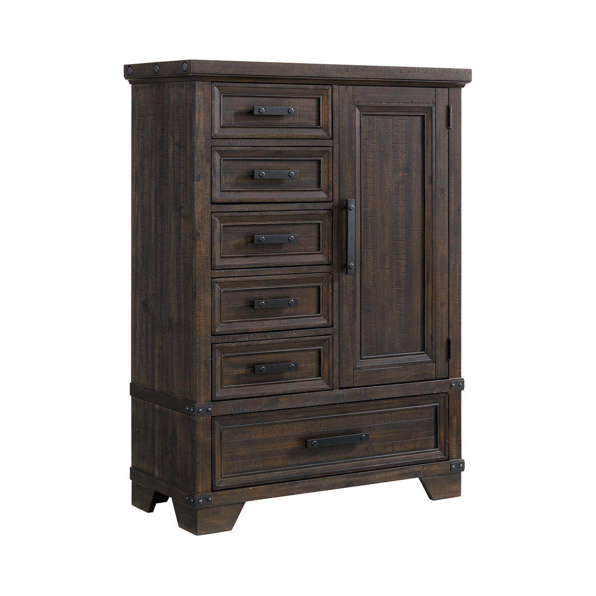 Colorado City Charcoal 6-Drawer Door Chest - Ornate Home