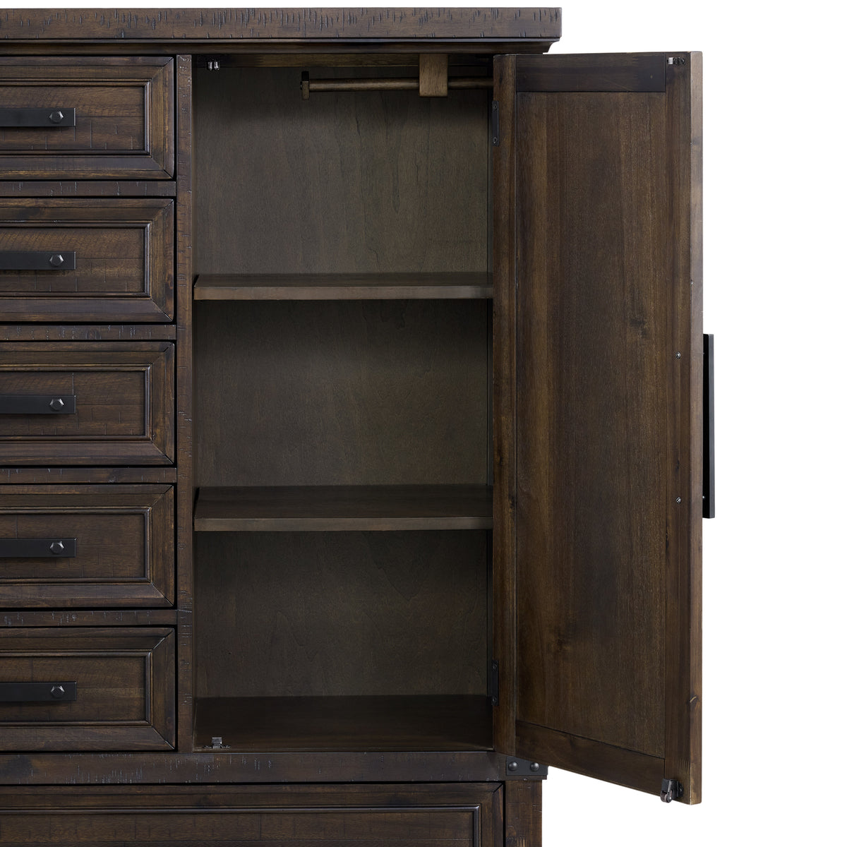 Colorado City Charcoal 6-Drawer Door Chest - Ornate Home
