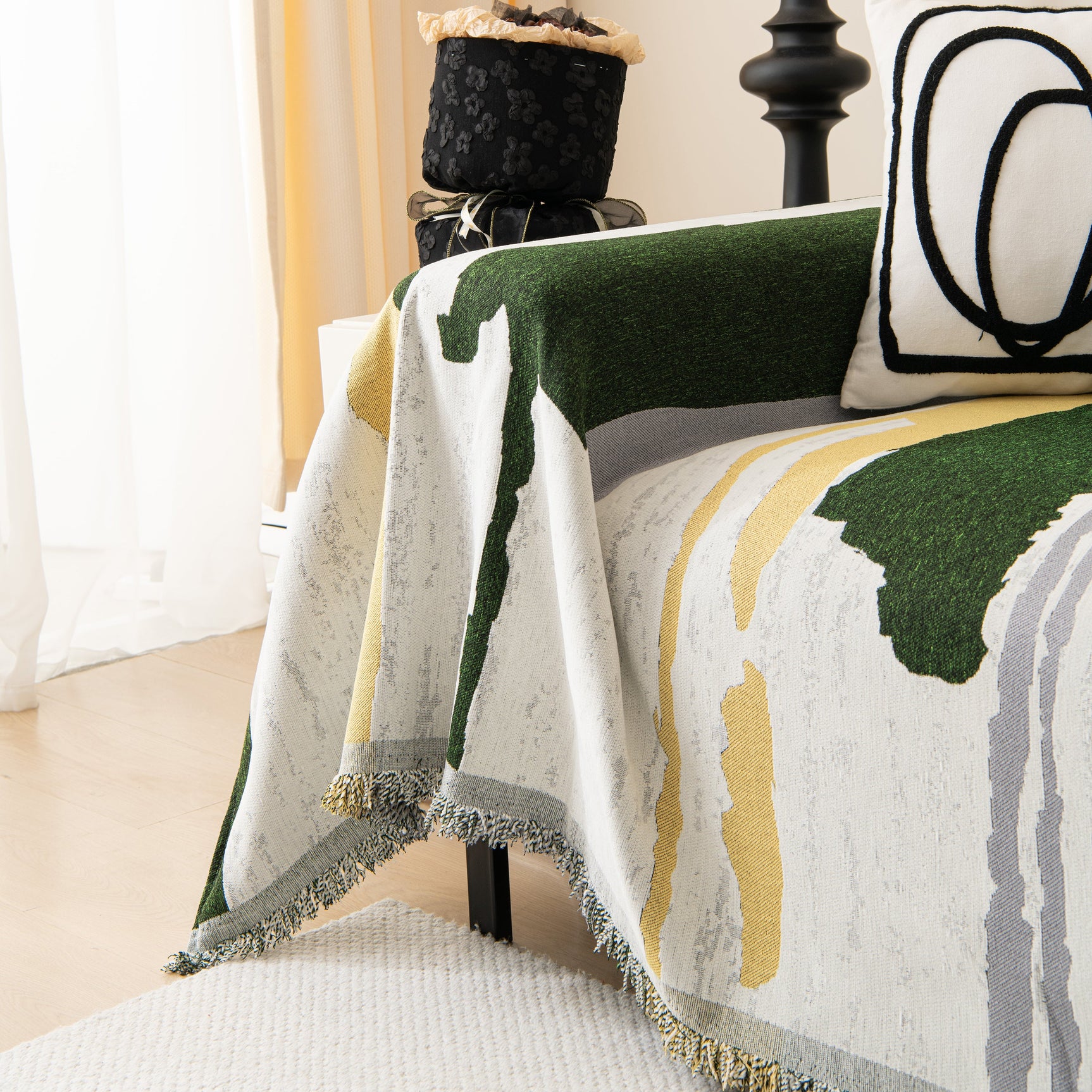 Colorful Chenille Sofa Throw Cover, Fashionable Soft Washable Couch Protector, Sectional Sofa Covers - Ornate Home