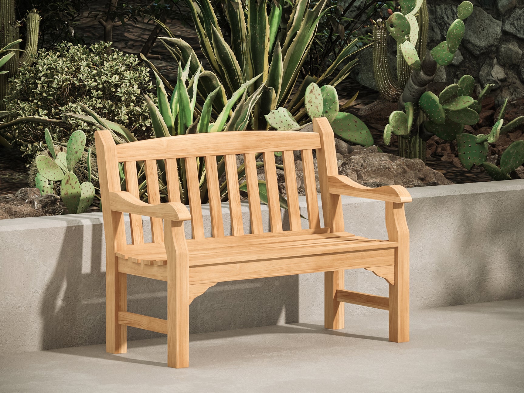 Colton 2-Person Teak Outdoor Bench - Ornate Home