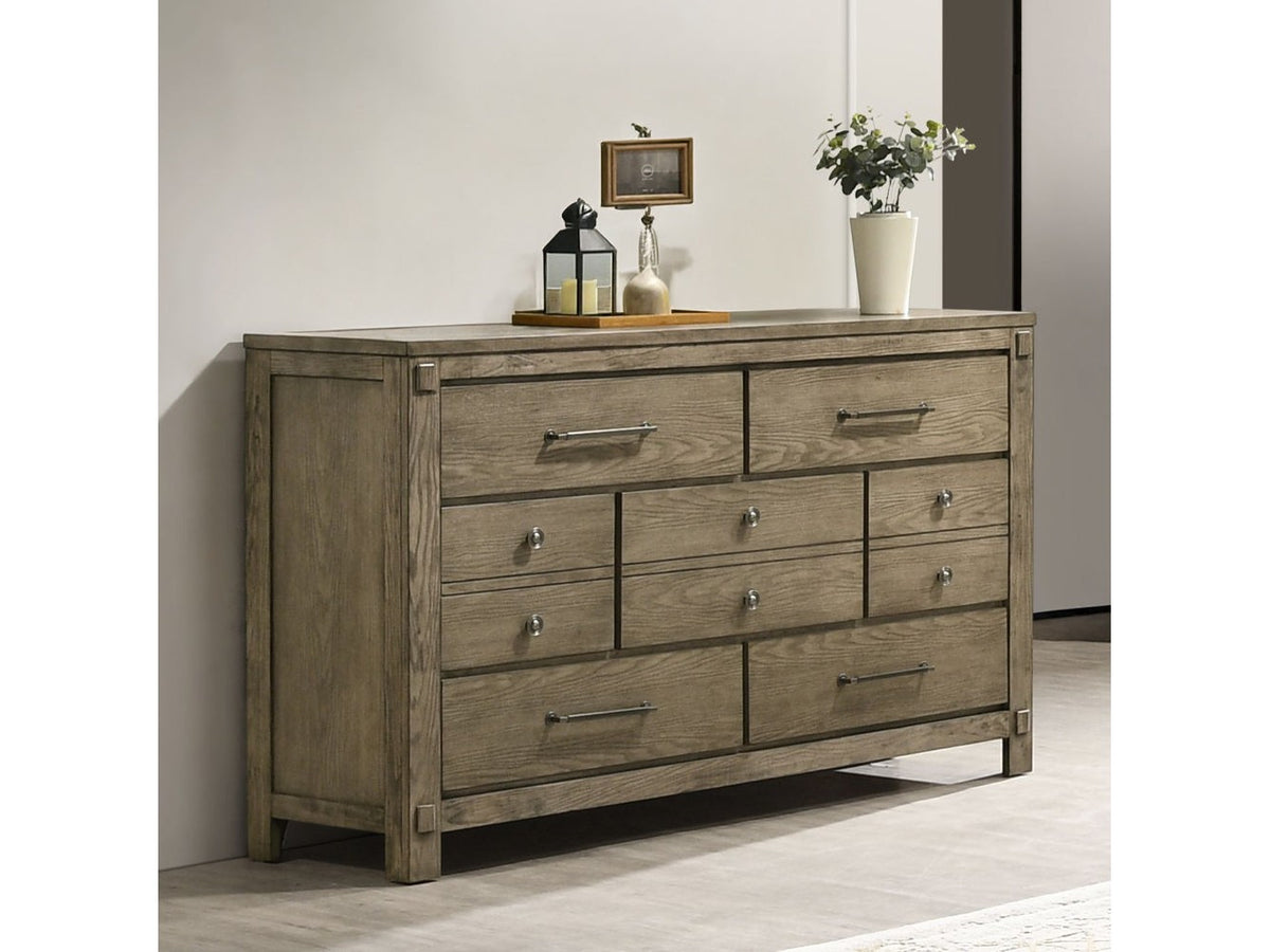 Acme Colton Antique White Oak Dresser