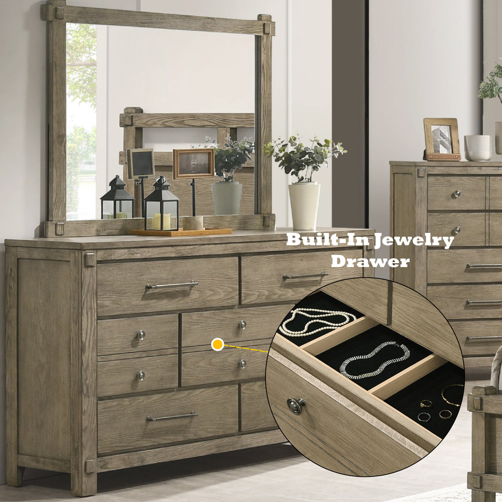 Colton Antique White Oak Dresser - Ornate Home