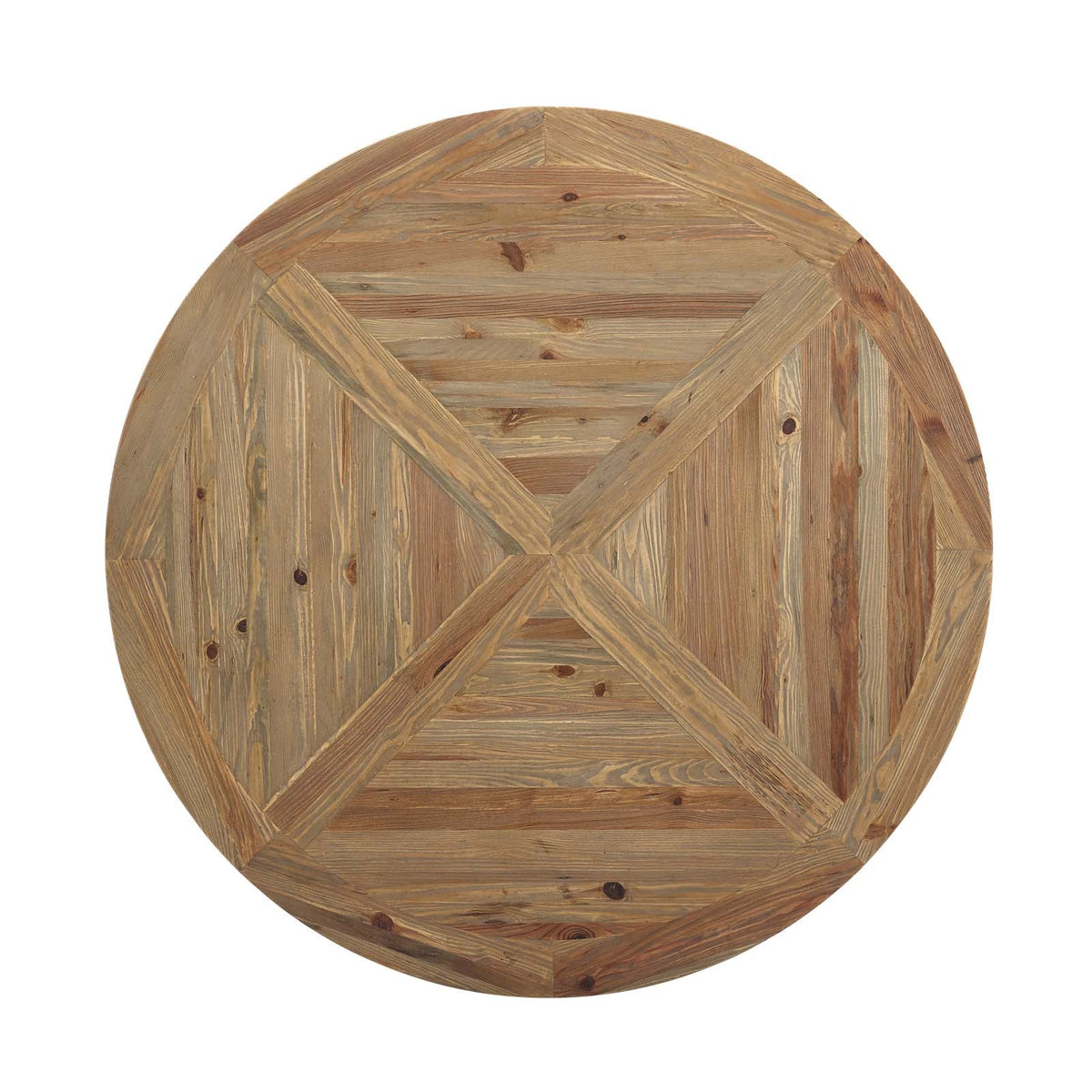 Column Brown 59" Round Pine Wood Dining Table - Ornate Home